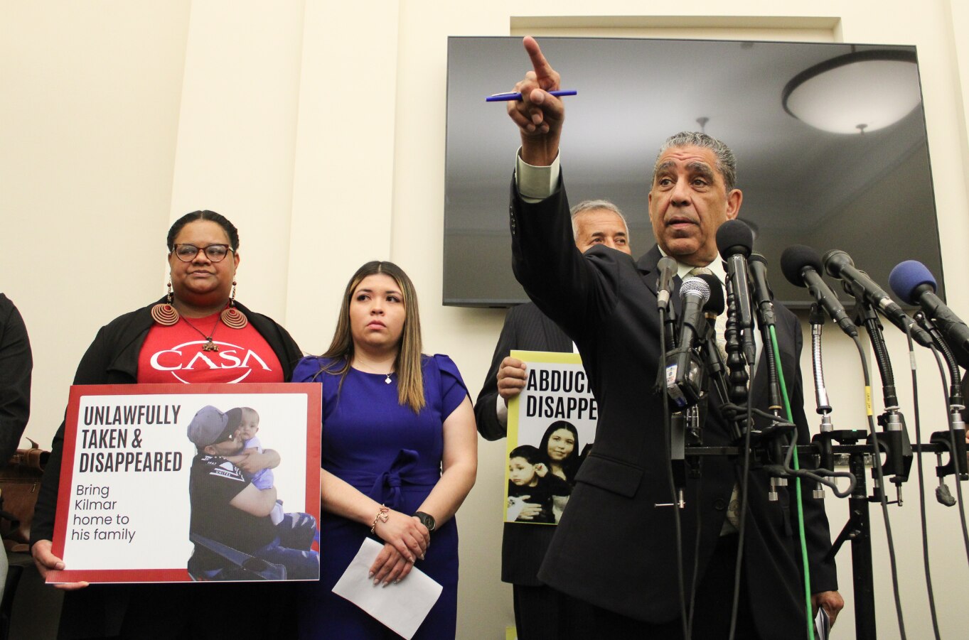 Rep. Adriano Espaillat, D-New York, and chairman of the  Congressional Hispanic Caucus, said at a Capitol Hill press conference Wednesday, April 9, 2025, that he plans to send a letter directly to the president of El Salvador to urge the release of Kilmar Abrego Garcia, a Maryland man mistakenly sent to a prison in that country.