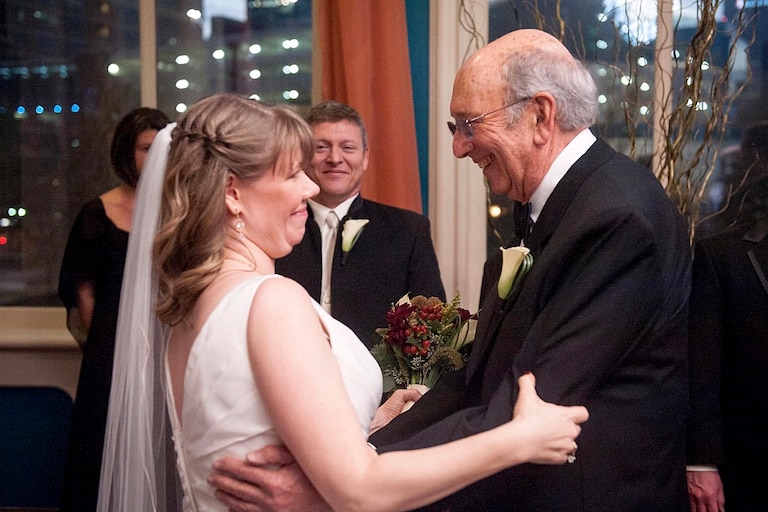 Sheppard Kellam with Alyson Schuster on her wedding day.