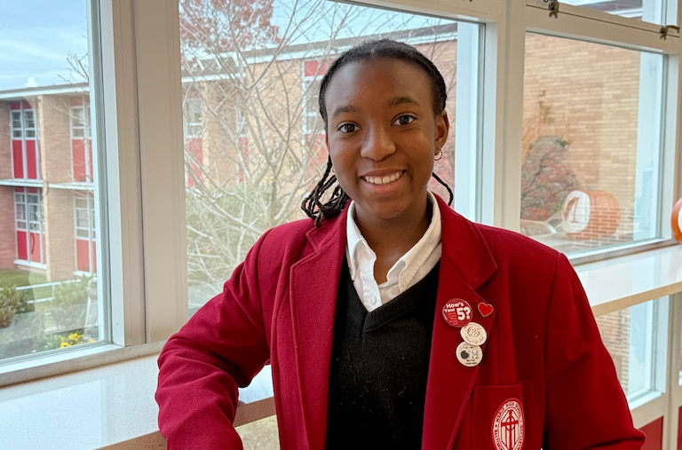 Mia Smothers, a freshman at the all-girls Catholic school in Northeast Baltimore, is part of a small group of teens who will ask the Pope questions during a virtual discussion at the National Catholic Youth Conference.
