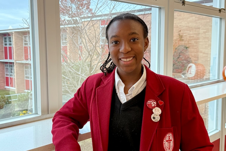 Mia Smothers, a freshman at the all-girls Catholic school in Northeast Baltimore, is part of a small group of teens who will ask the Pope questions during a virtual discussion at the National Catholic Youth Conference.