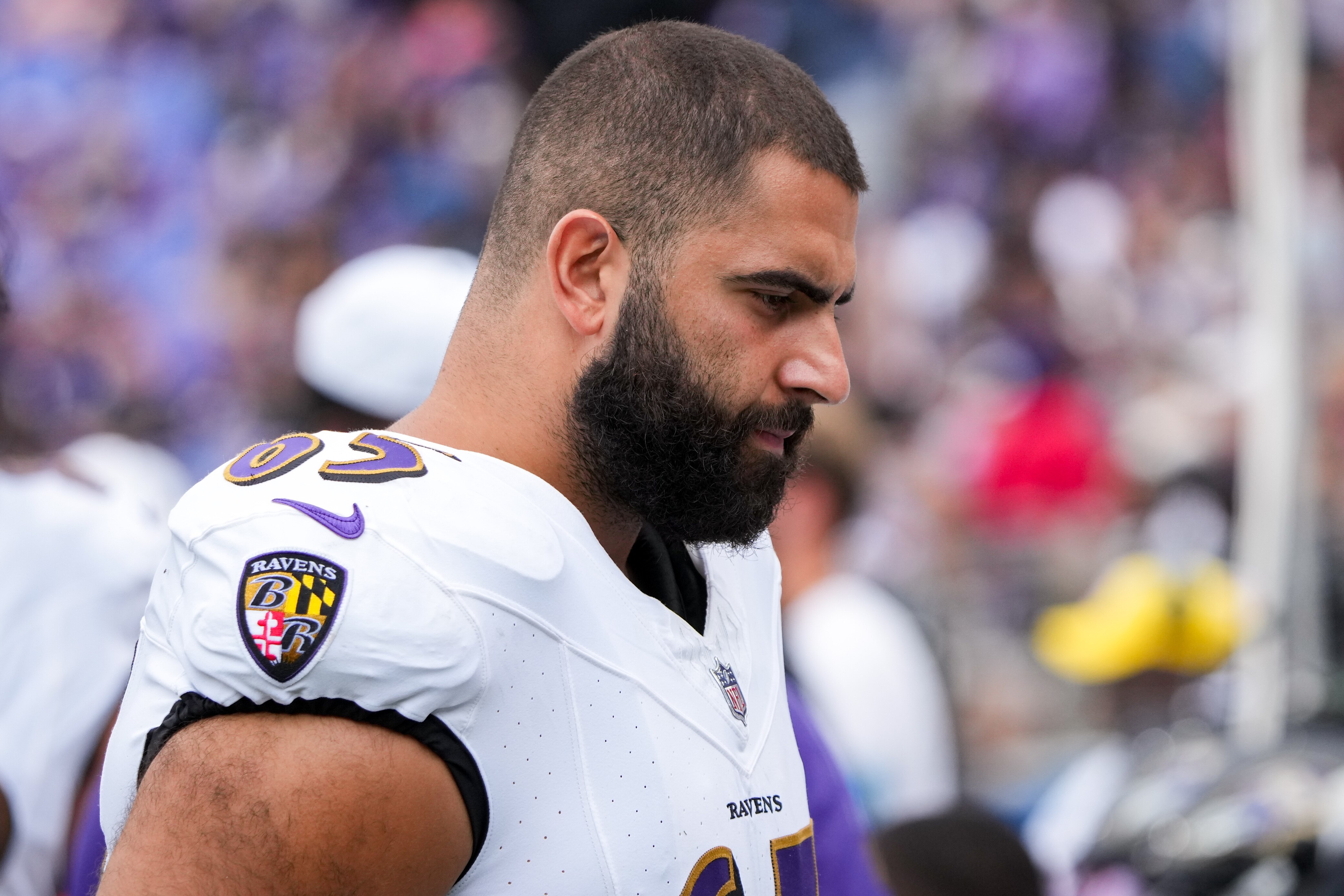 Offensive linemen Patrick Mekari can play any of the five positions, and the Ravens value that versatility highly.