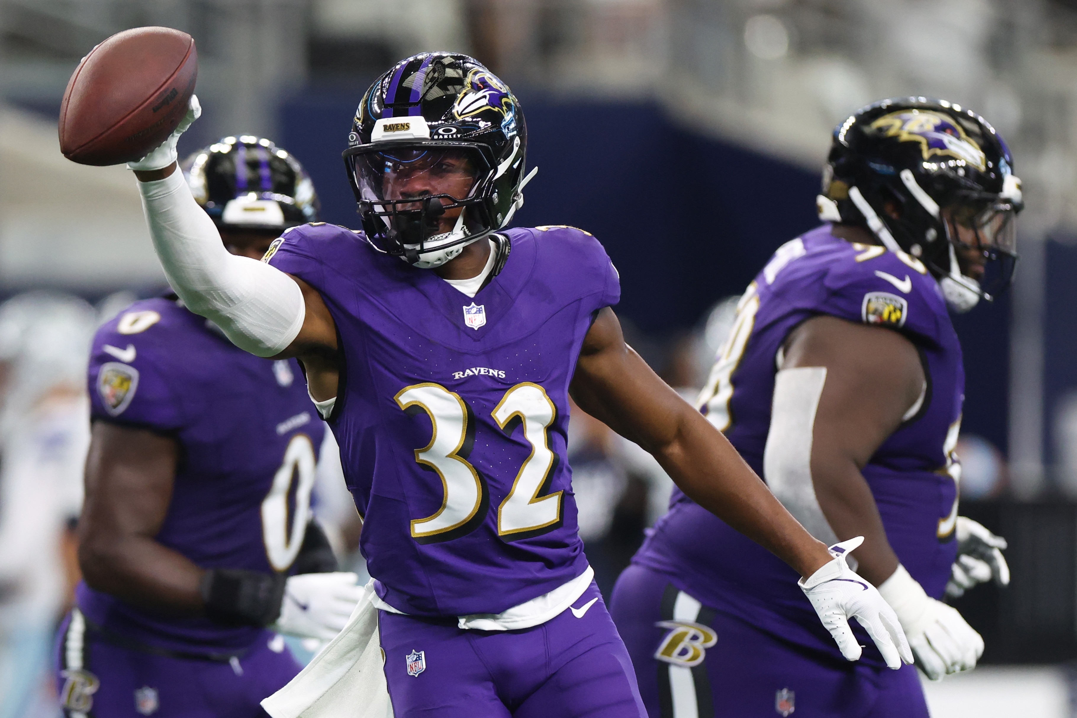 Ravens safety Marcus Williams celebrates a fumble recovery against the Dallas Cowboys last season.