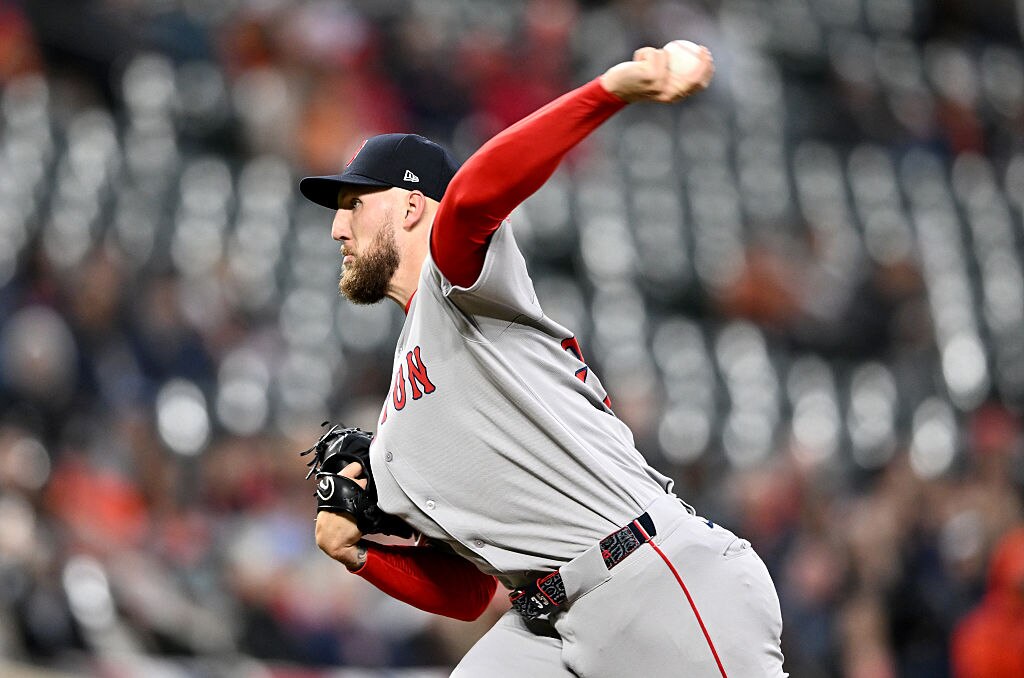 Garrett Crochet of the Boston Red Sox pitches in the first inning against the Baltimore Orioles.
