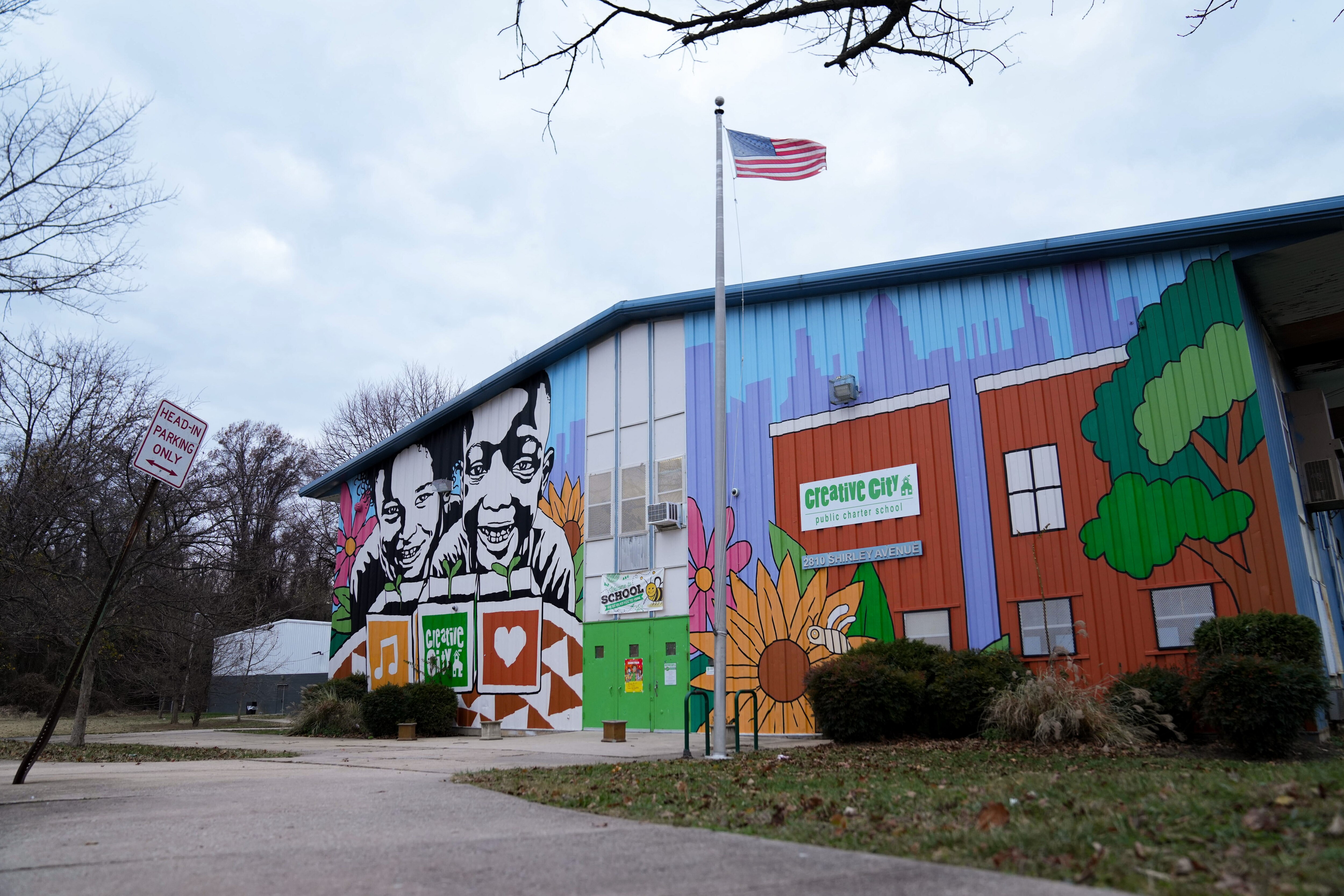 The exterior of Creative City Public Charter School on Shirley Ave. in Northwest Baltimore, Md. on Wednesday, December 4, 2024.
