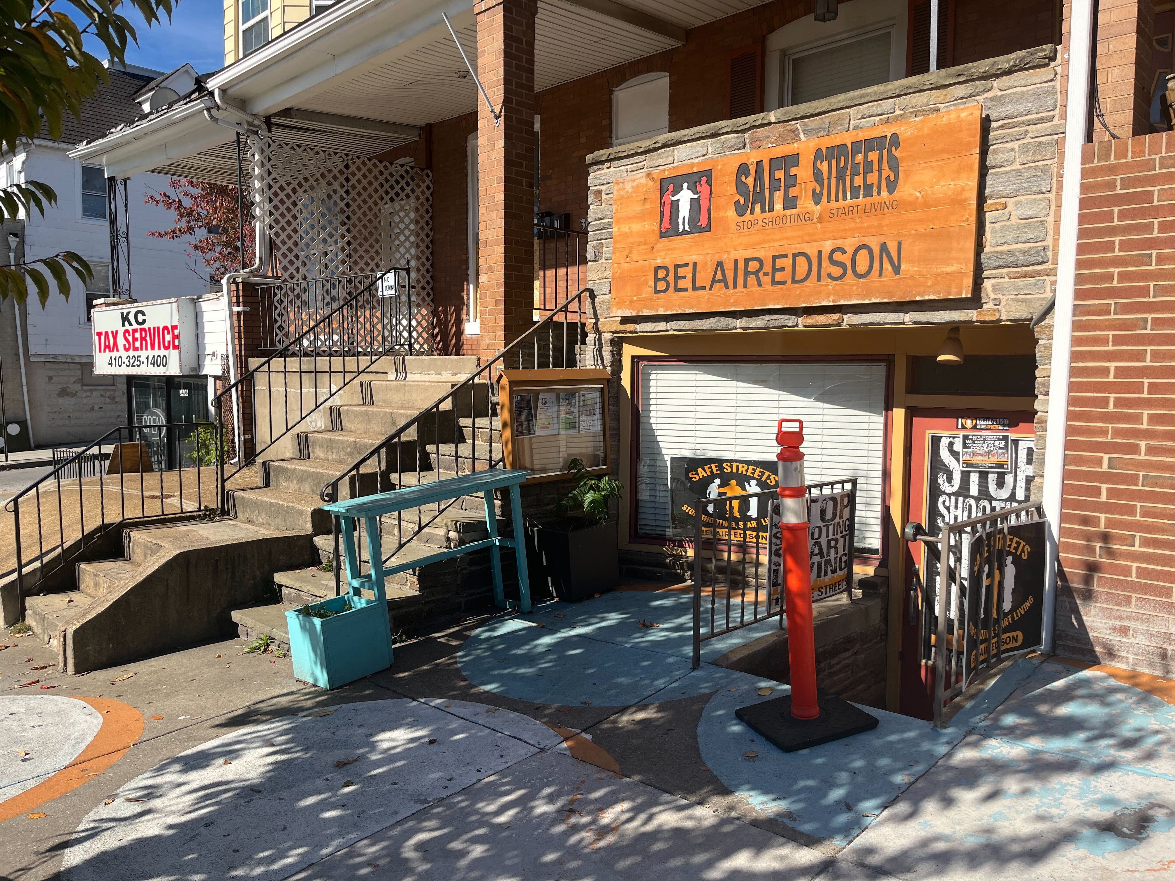 The Safe Streets outpost in Belair-Edison in Northeast Baltimore is seen in this photo from Oct. 26, 2023.