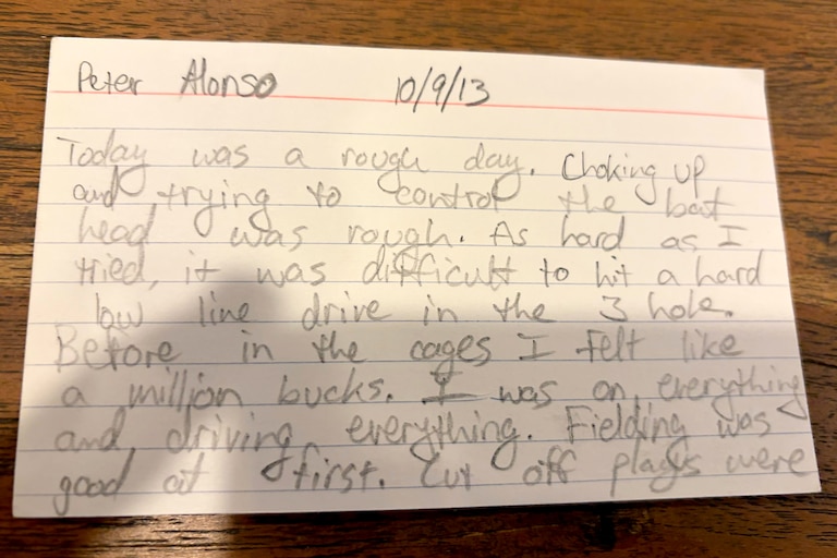 Pete Alonso's self-analysis at Florida helped push him to new heights, and he never gave up the habit.