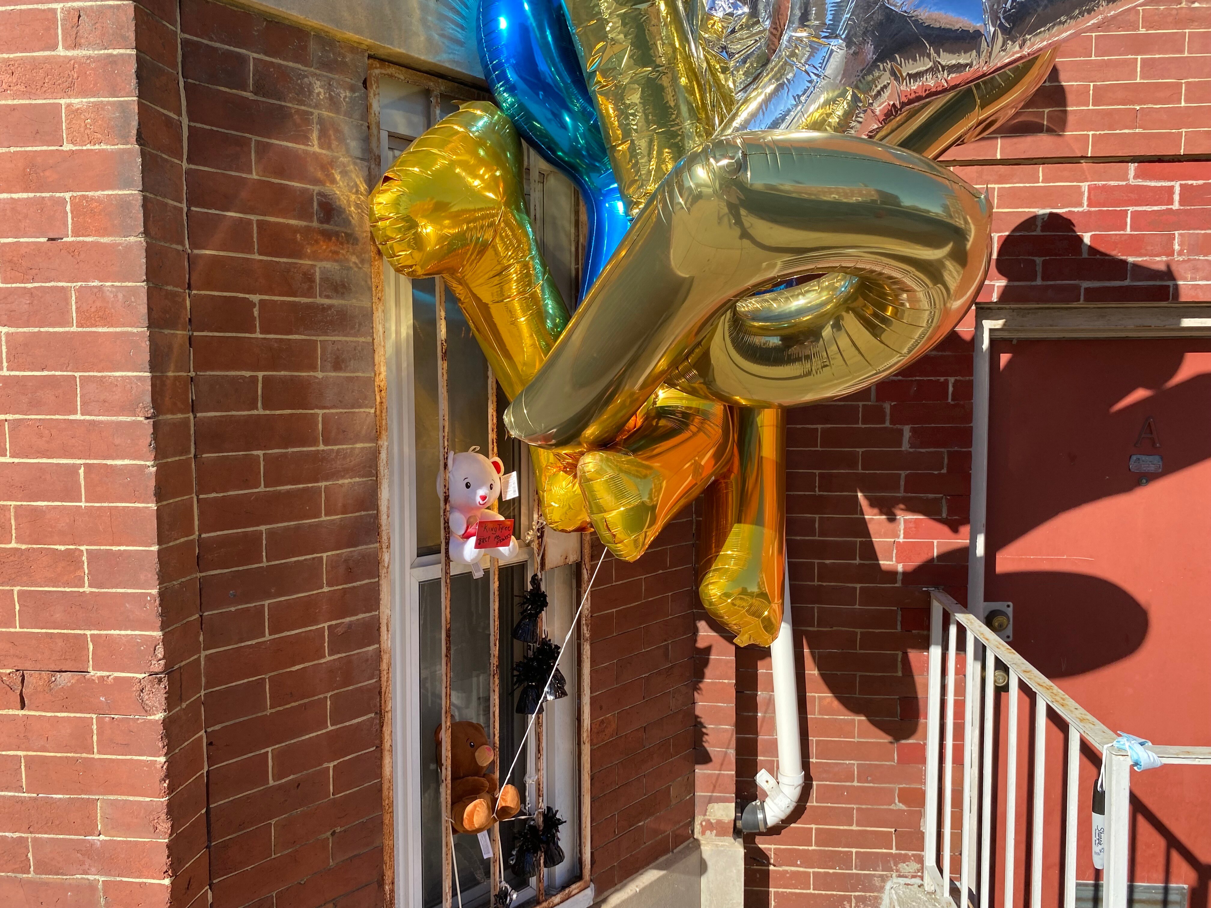 A memorial is set up honoring Tyree Moorehead near where he was shot at the intersection of N. Fulton and W. Lafayette Avenues. Moorehead was the founder of the "No Shoot Zone" activist group that called for an end to violence in Baltimore. He was shot and killed by police after a confrontation on Sunday afternoon.