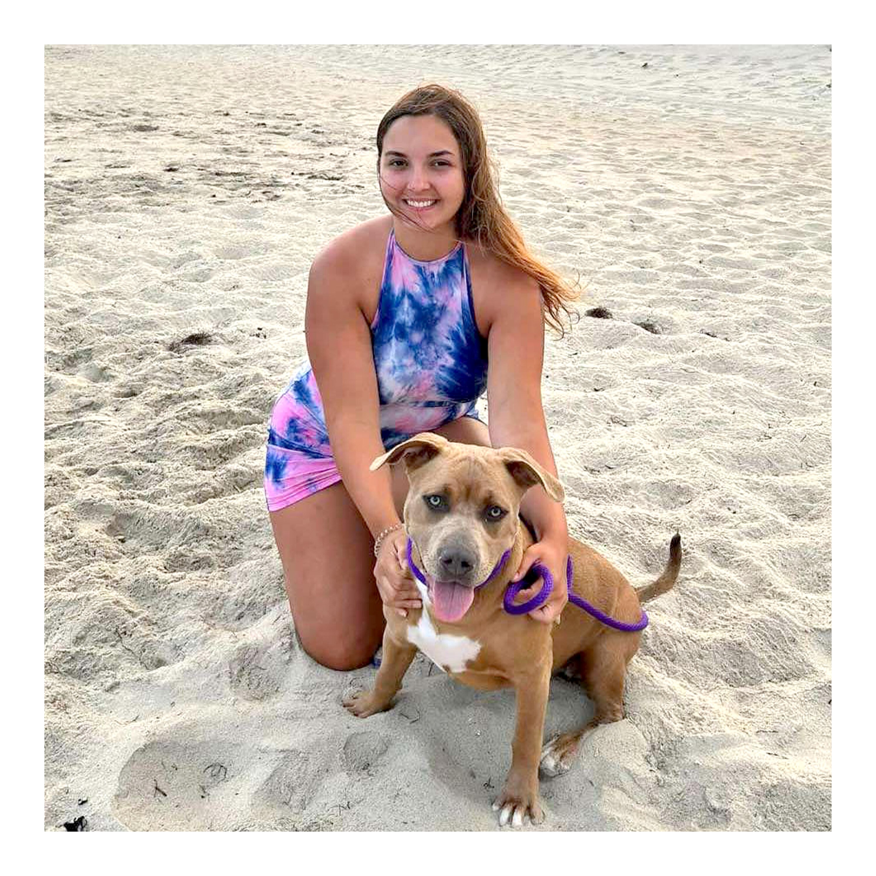 Cameran Holt and Rein during a family vacation to the Outer Banks, N.C., in 2023.