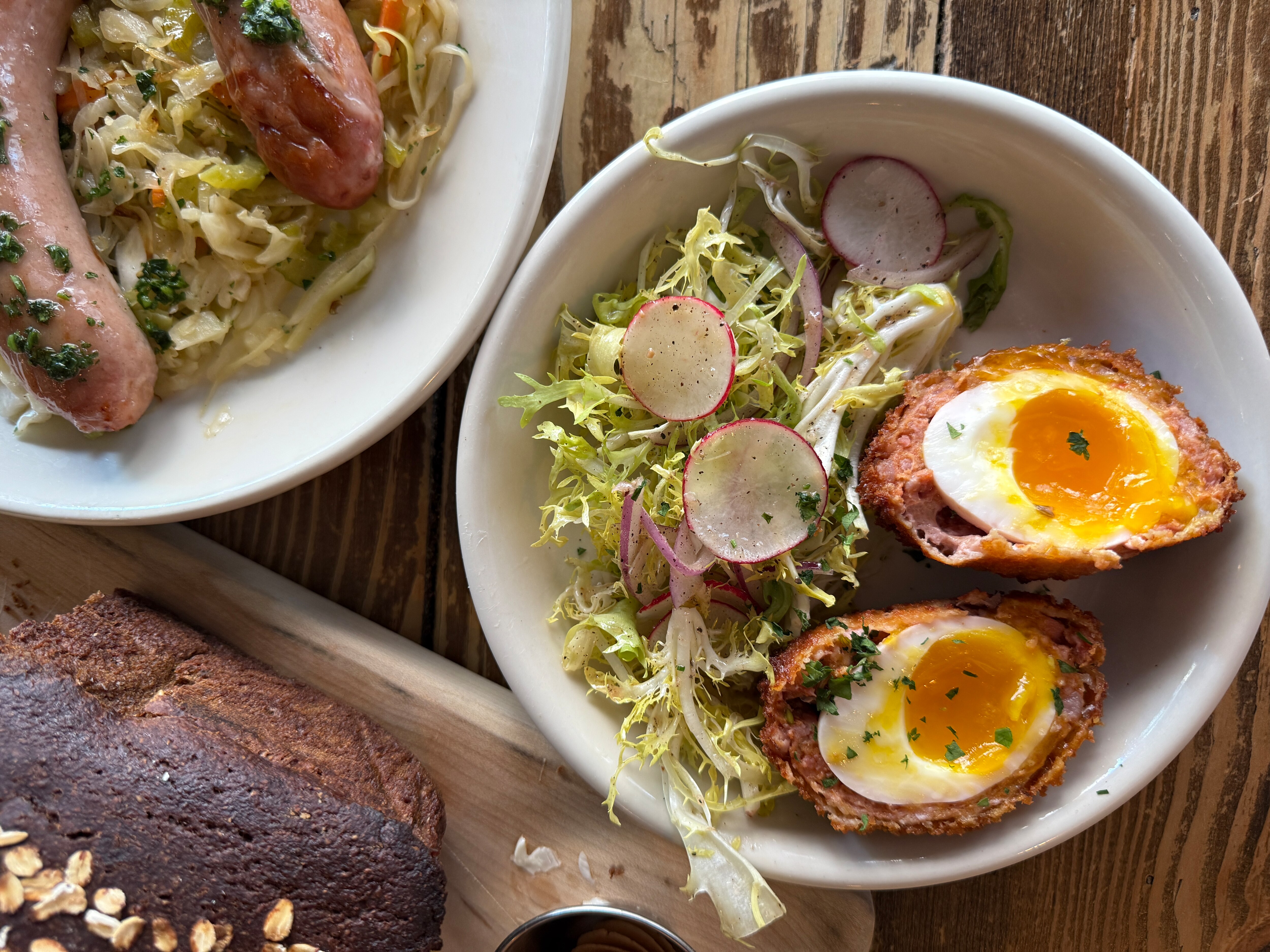 A Scotch egg from James Joyce Irish Pub & Restaurant.