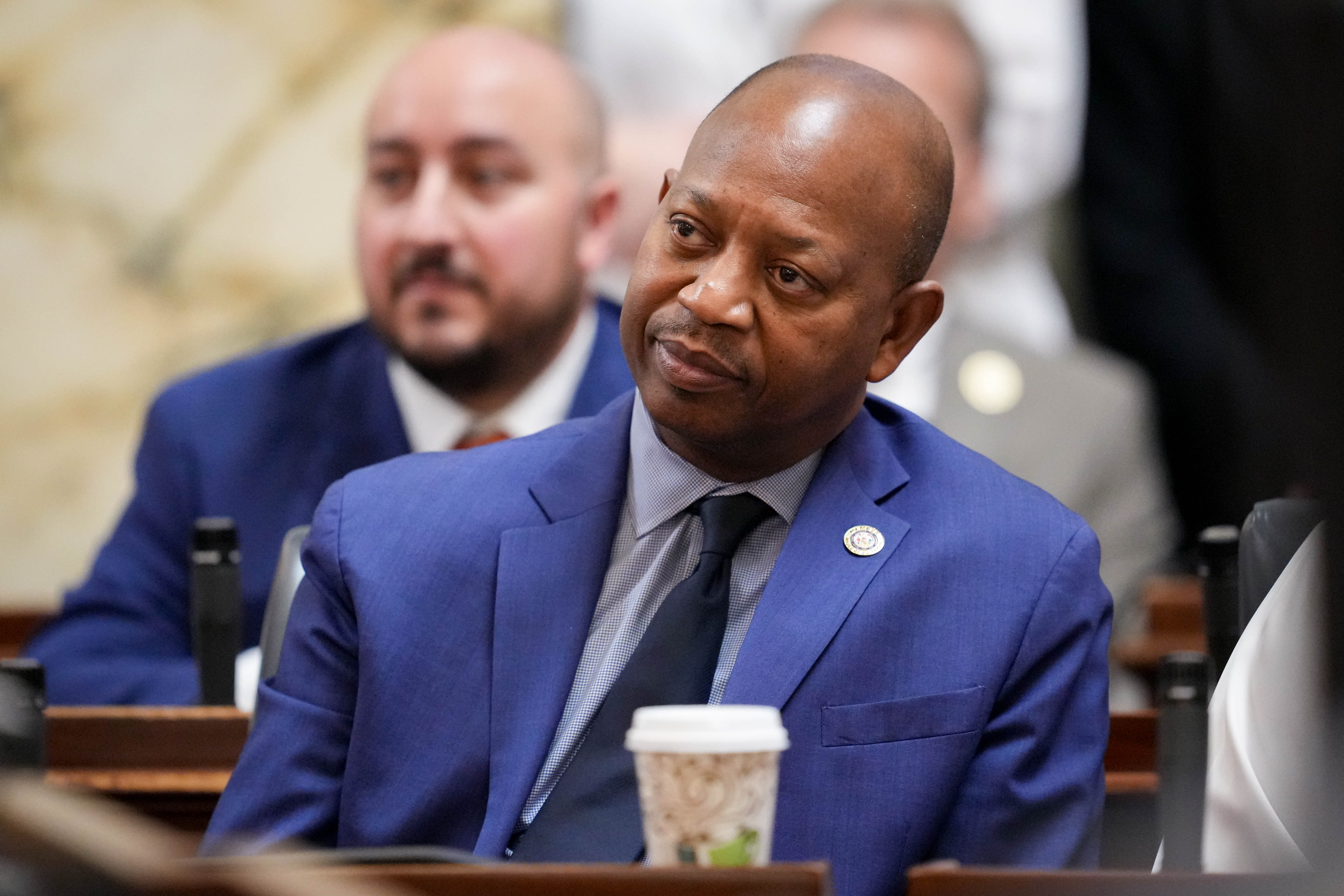 Del. N. Scott Phillips, a Baltimore County Democrat, attends Gov. Wes Moore’s State of the State address in the Maryland State House in Annapolis, Md. on Wednesday, February 5, 2025.