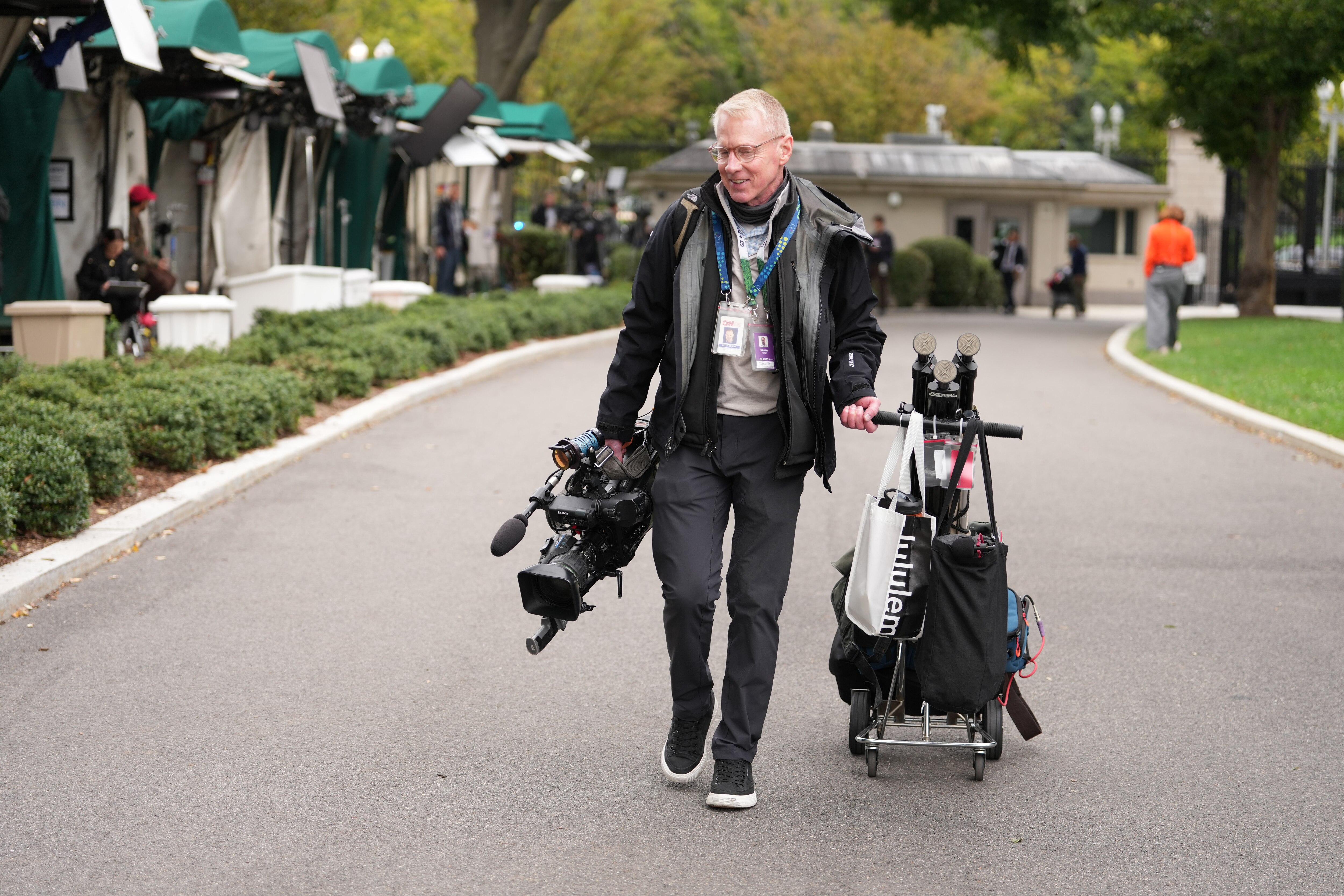 CNN Senior Photojournalist and contributing Producer Peter Morris, arrives on the White House grounds, Thursday, Sept. 24, 2026, in Washington.