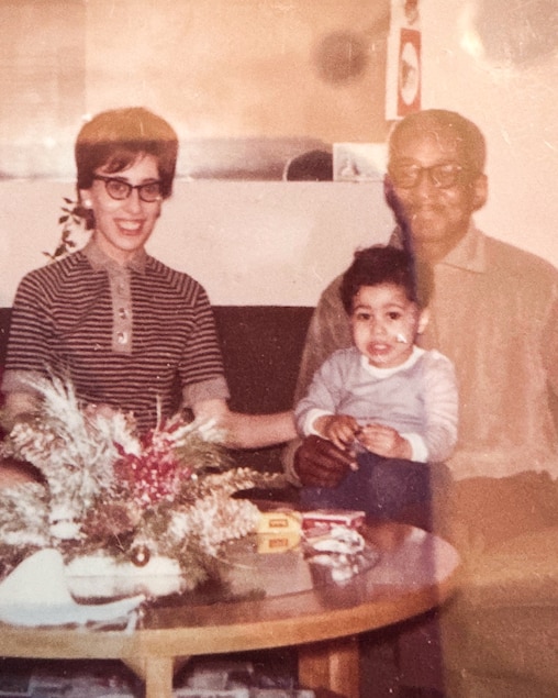 Franklin H. Williams, right, with his son Jon, his wife Theresa Williams, and another relative.