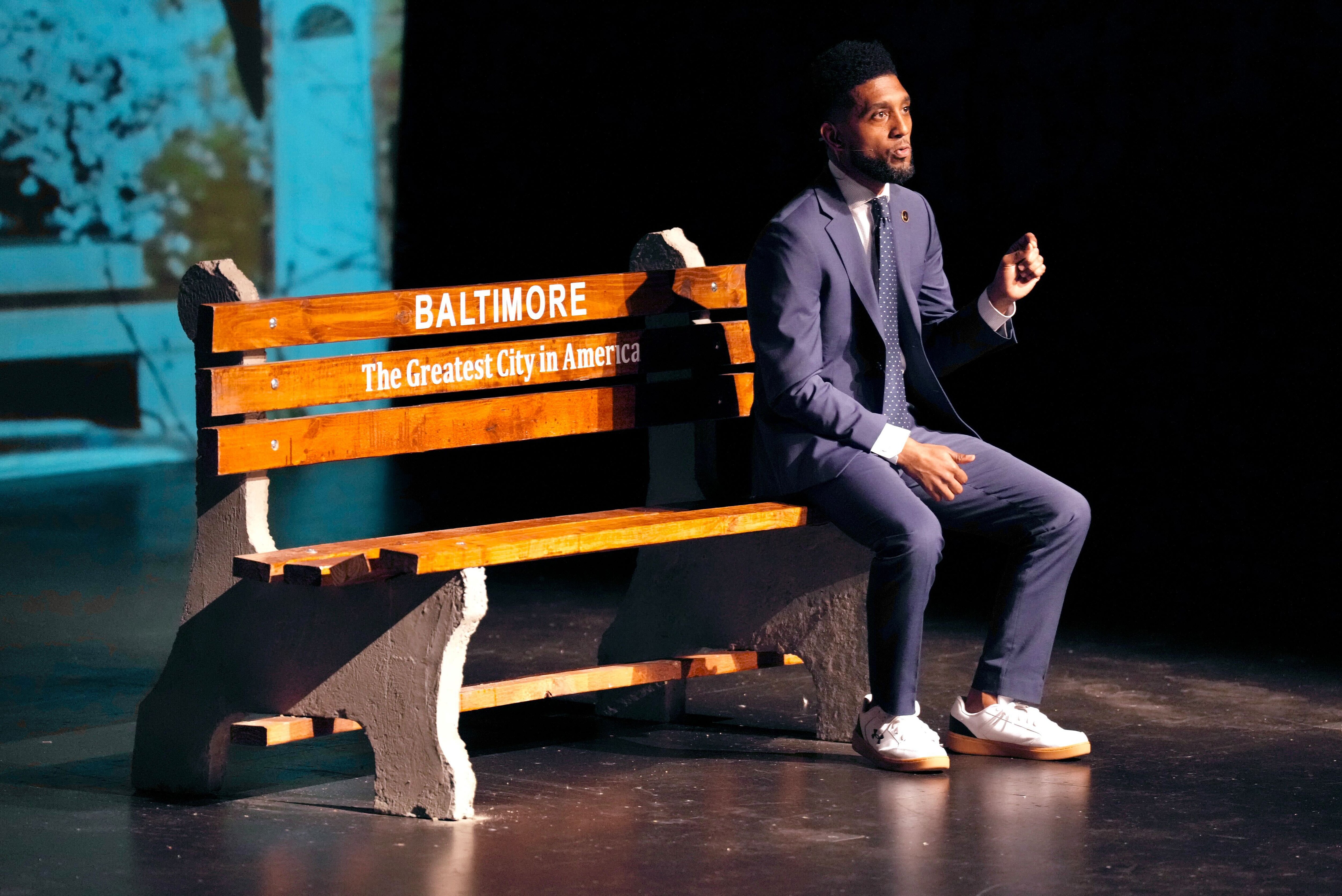 TUESDAY, MARCH 31, 2026 - Baltimore Mayor Brandon Scott addresses attendees of the annual State of the City at Baltimore Center Stage on Tuesday.