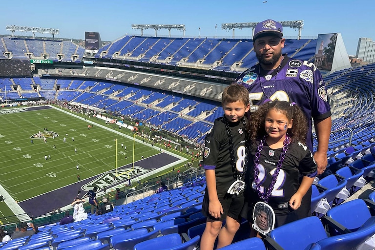 Timothy Bess, a Kentucky resident, and two of his children attend the Ravens home opener last year at M&T Bank Stadium in Baltimore.