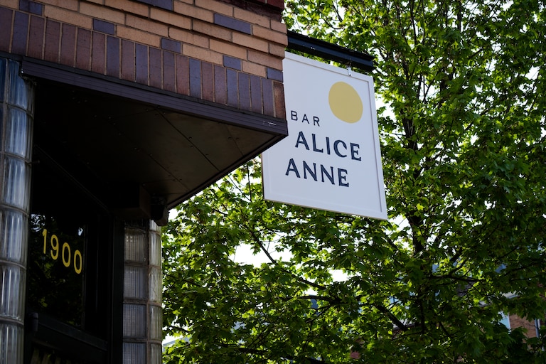 The exterior of Bar Alice Anne in the Fells Point neighborhood of Baltimore, Md., in April 2026.