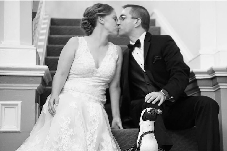 Emily Rieger and her husband Kurt on their wedding day in 2015.