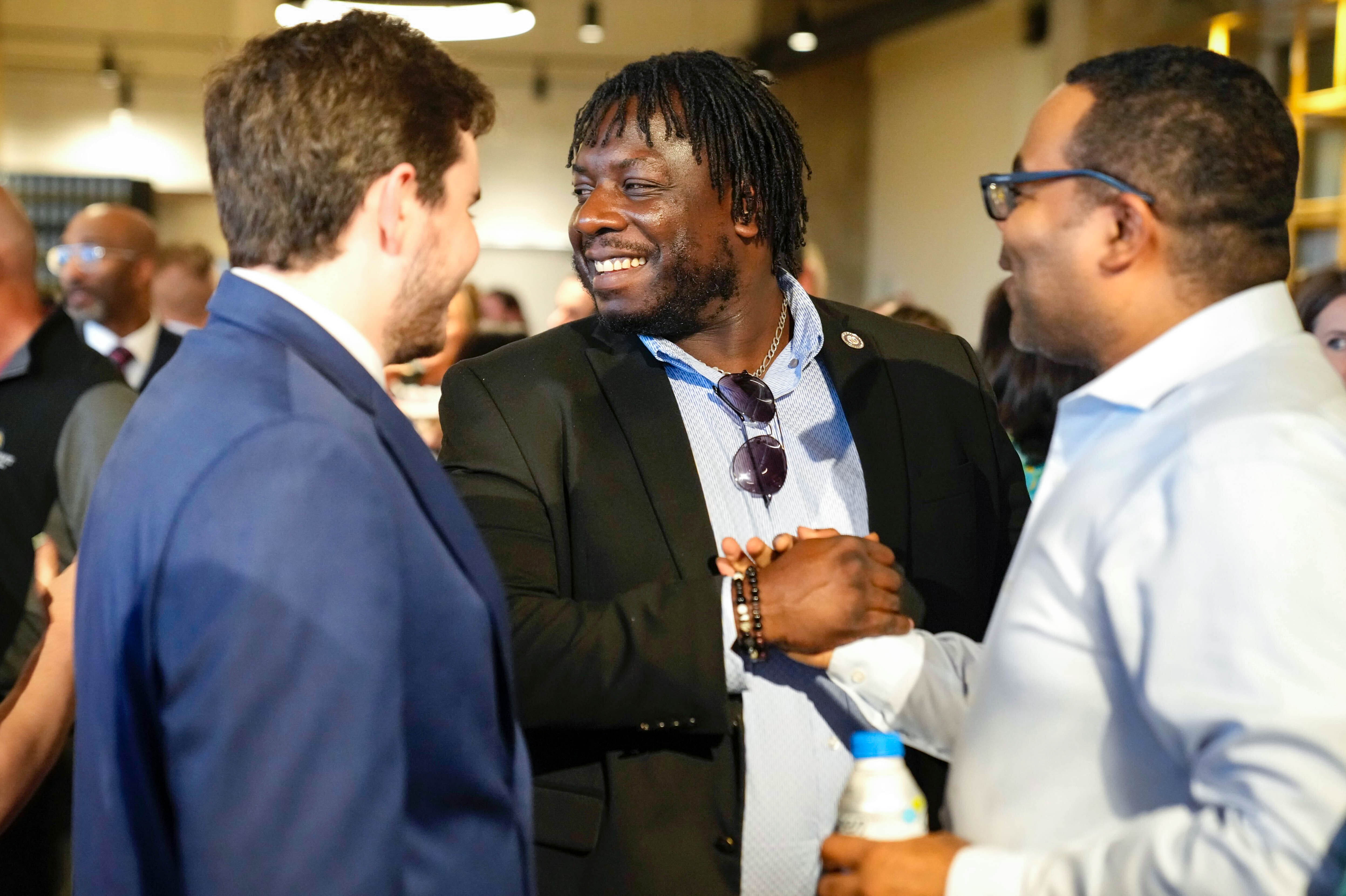 Del. Malcolm Ruff, center, is launching a campaign for the state Senate in District 41.