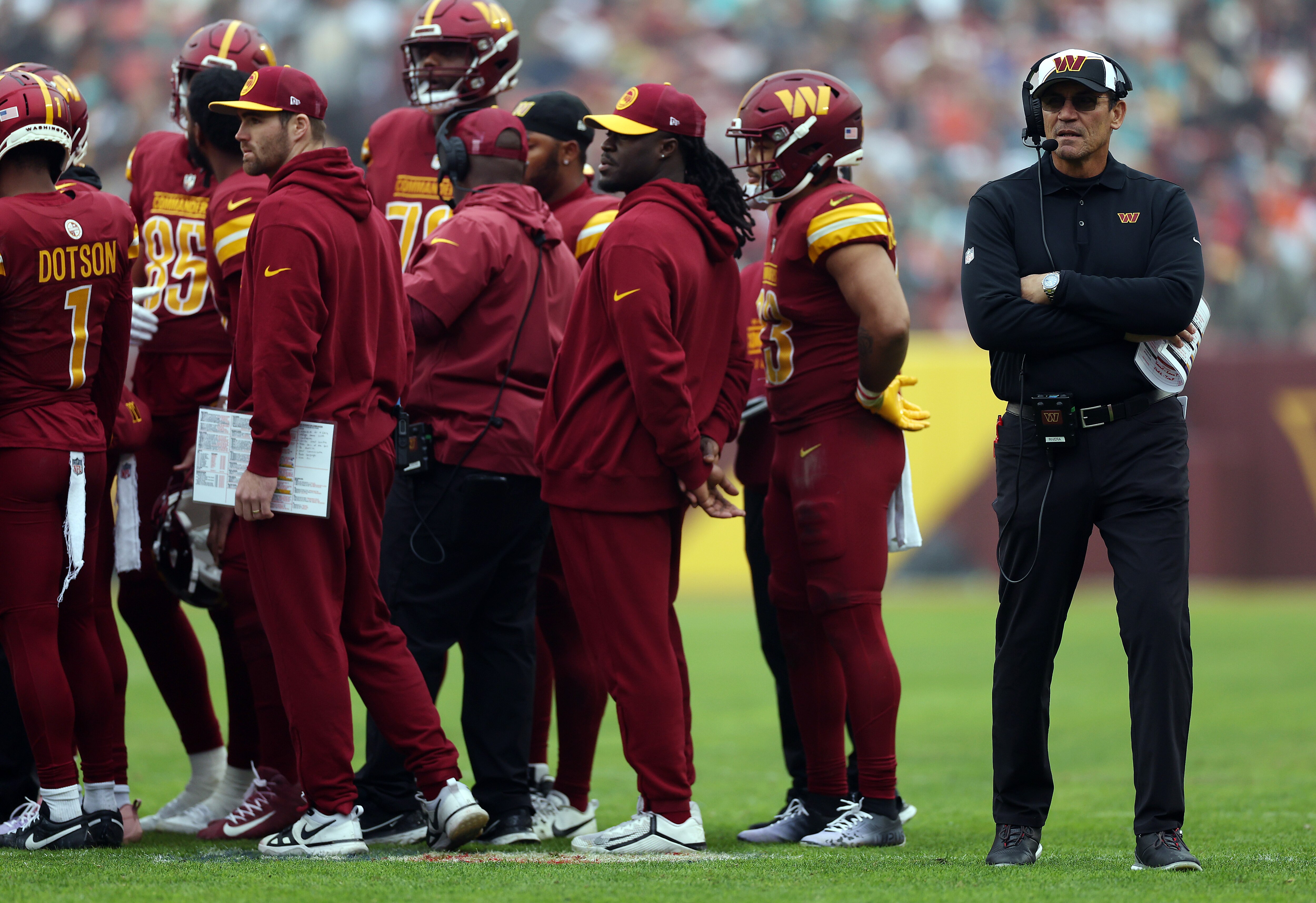 Coach Ron Rivera's Commanders' average margin of defeat during their four-game losing streak is 20 points.