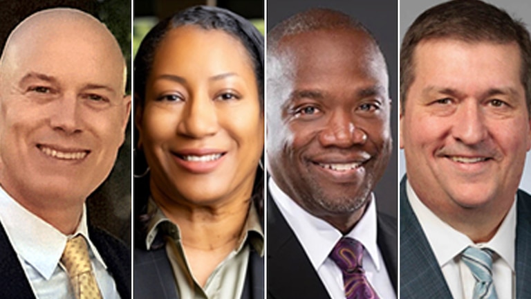 The four finalists for Baltimore County Public Schools superintendent, from left, Dr. William Heiser, Dr. Penelope Martin-Knox, Dr. Edward Ryans, and Dr. David Sovine,.