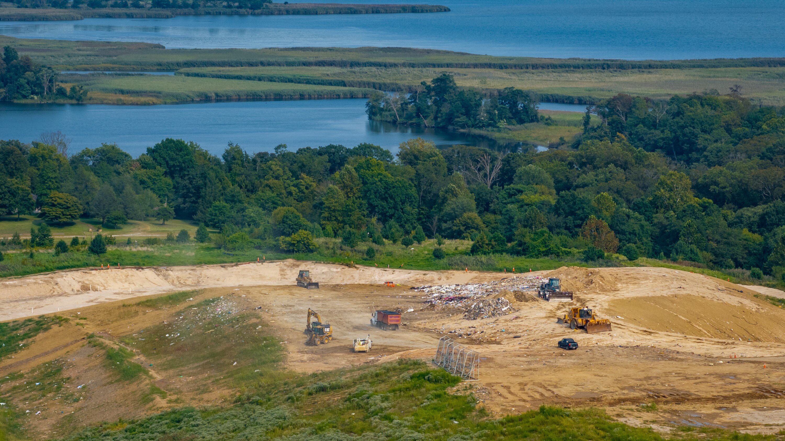 The Big Gunpowder Falls River is seen beyond Days Cove Rubble Landfill in White Marsh.