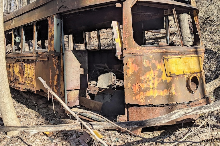 The end of the line for streetcar #7350 is a ditch in a forest in Baltimore County. Why?