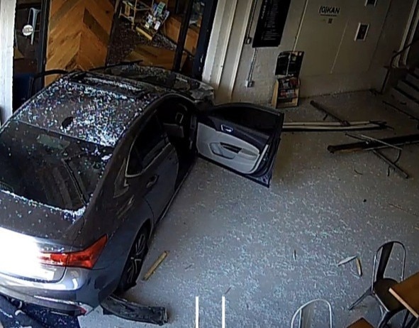 A stolen vehicle crashed into the front of Motor House at 120 W. North Ave. on the morning of June 29, Baltimore Police said.