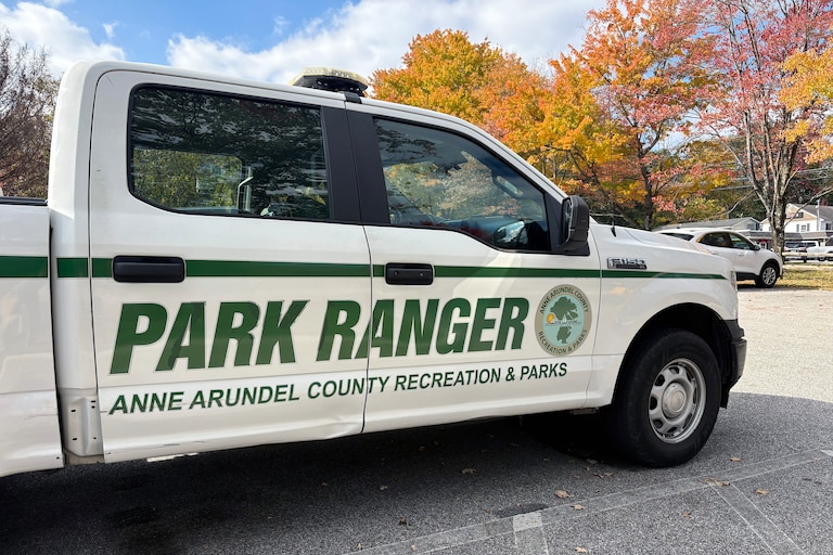 An Anne Arundel County Recreation and Parks park ranger vehicle parked in Severna Park on Thursday, Oct. 29, 2026