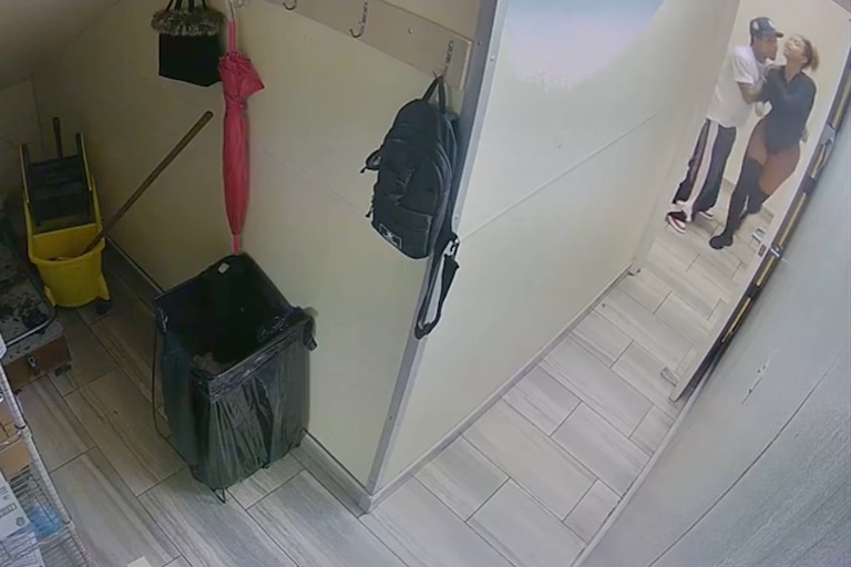 Screenshots from video footage provided by Courtney Rossel's lawyer shows Rossel in altercations with Gervonta Davis as he directs her through a nightclub.