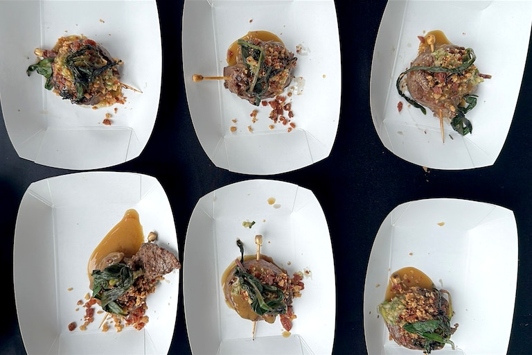 New Kitchen on the Block attendees got to sample Phia’s Appalachian skewer, a sophisticated blend of venison, country ham, pork belly, sausage, apple and sorghum.