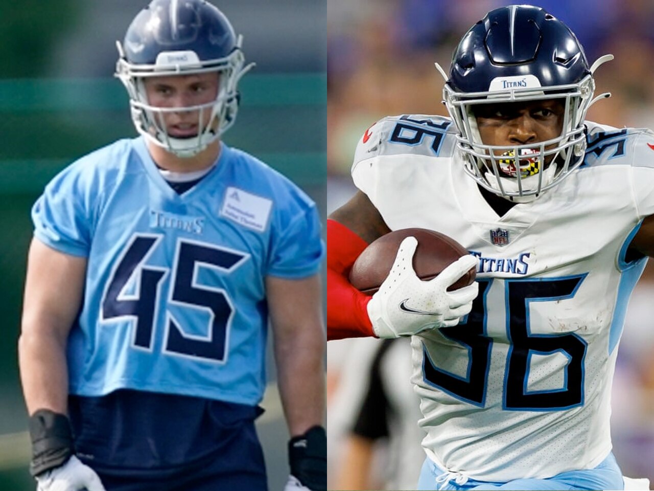 Chance Campbell (left), a sixth-round draft choice, and Julius Chestnut, an undrafted rookie free agent, were far from locks to make the Tennessee Titans this summer, but each former MIAA football star earned a roster spot when camp broke.