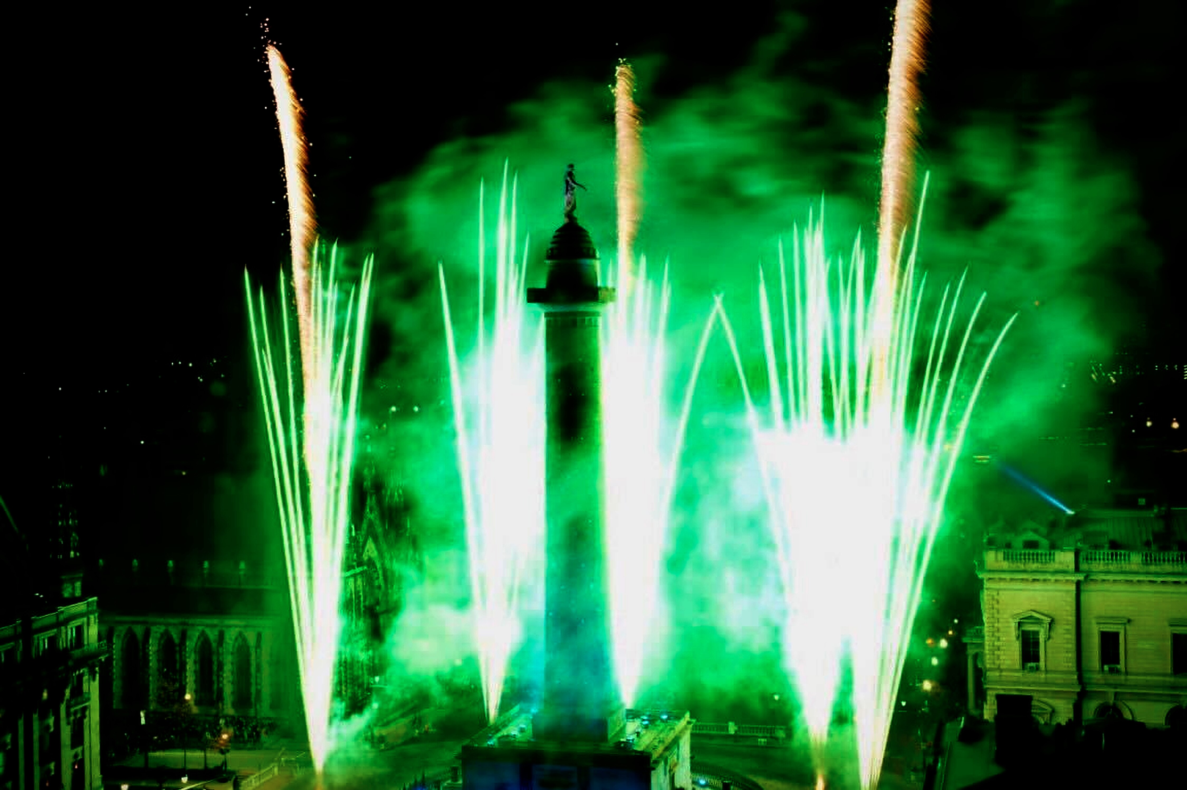 Fireworks light up the sky at the 51st Monument Lighting in Mount Vernon, which kicked off the start of December’s holiday season.