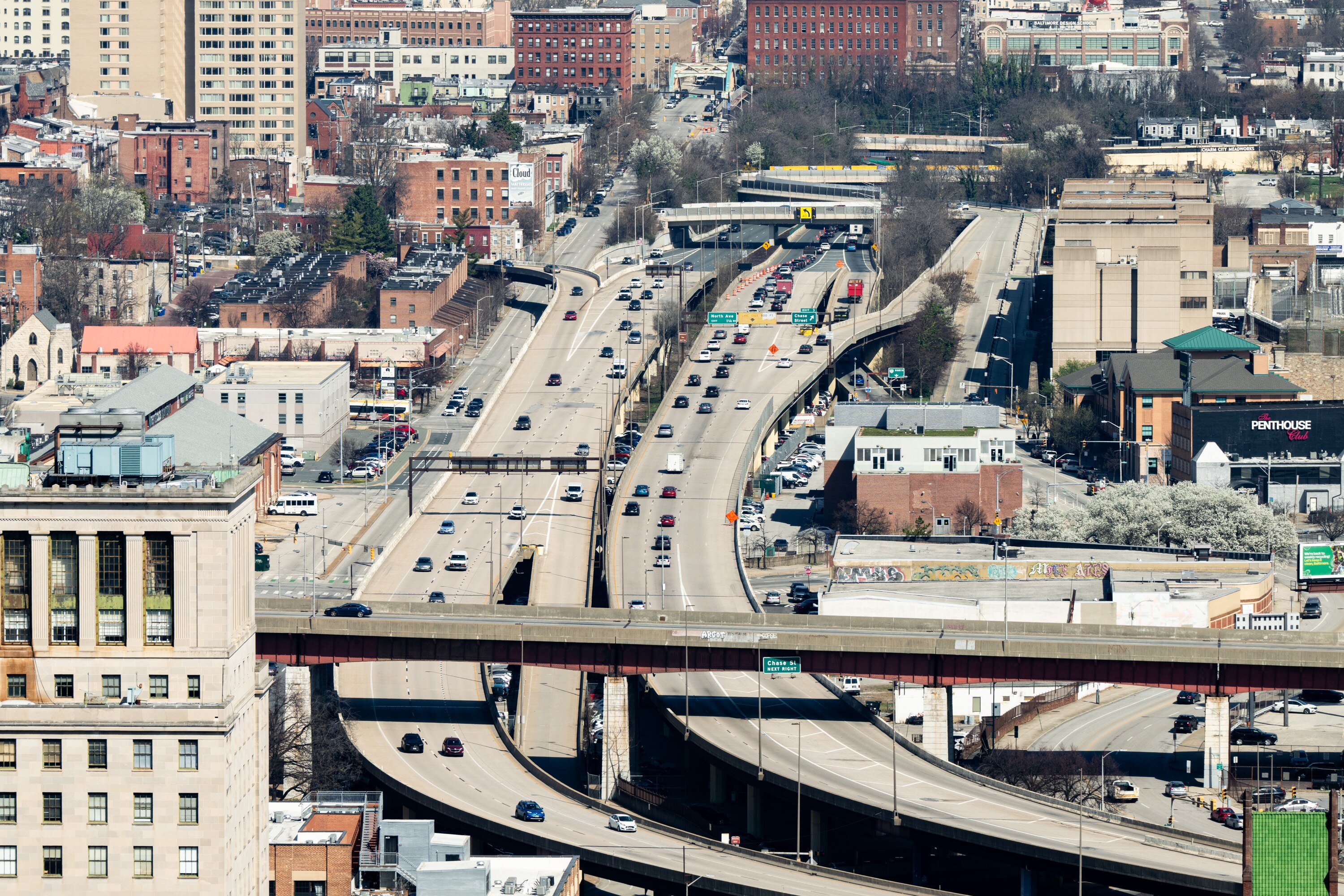Traffic on Interstate 83 on the Jones Falls Expressway.