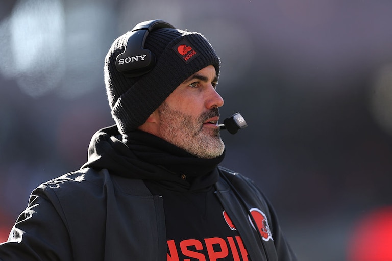 Cleveland Browns head coach Kevin Stefanski looks on during the first quarter of a game against the Chicago Bears on Dec. 14.