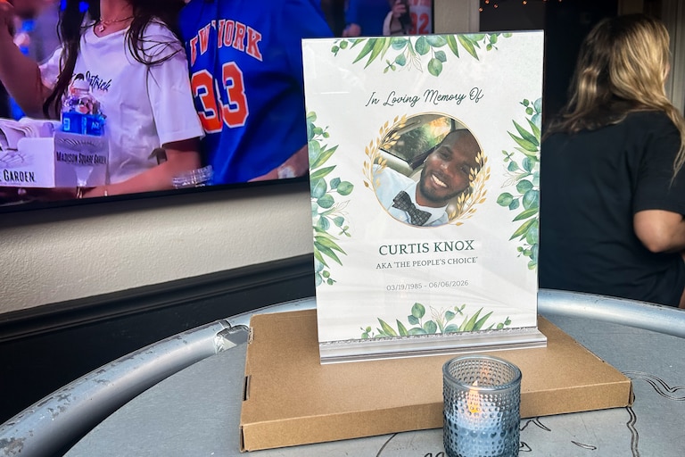 Friends, fraternity brothers and colleagues from Volo Sports gather at Claddagh Pub in Canton to mourn Curtis Knox, a 41-year-old man who was fatally shot in South Baltimore on Saturday, June 6.