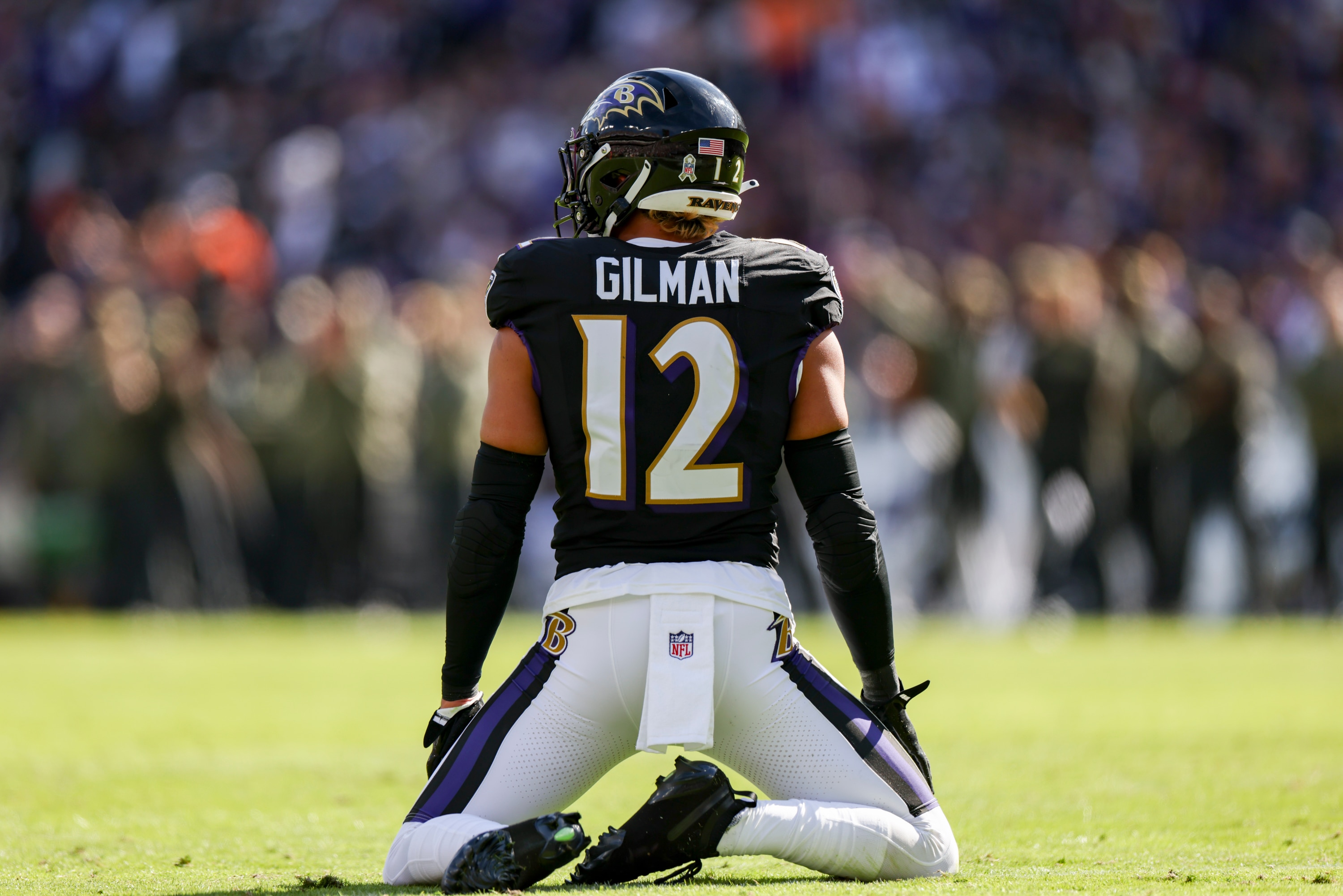 Safety Alohi Gilman, pictured during the Ravens’ game against the Bears, was the AFC Defensive Player of the Week after Sunday’s win at Cincinnati.