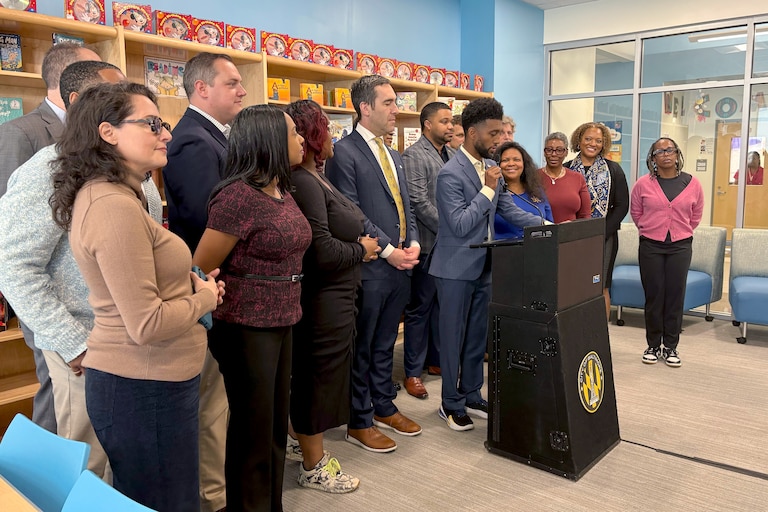At a press conference at Arundel Elementary School in Baltimore, Mayor Brandon Scott said the city will be putting $500,000 in the hands of the Fund for Educational Excellence to eventually get more city kids into high-quality preschool programs. Right now, about 1,000 Baltimore kids enter kindergarten with no prior classroom experience, Scott said.