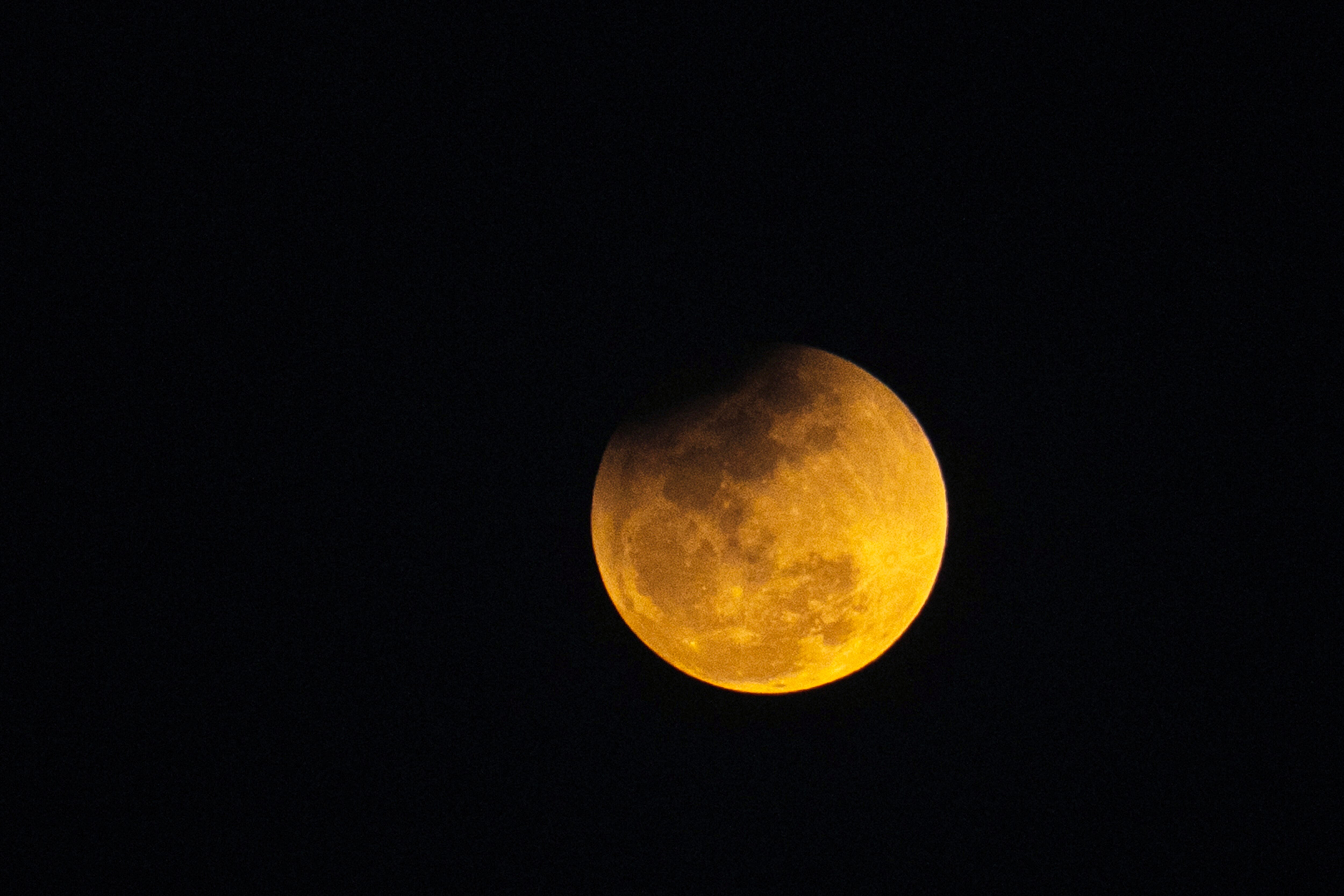 A lunar eclipse in Prayagraj, India, Tuesday, March 3, 2026.