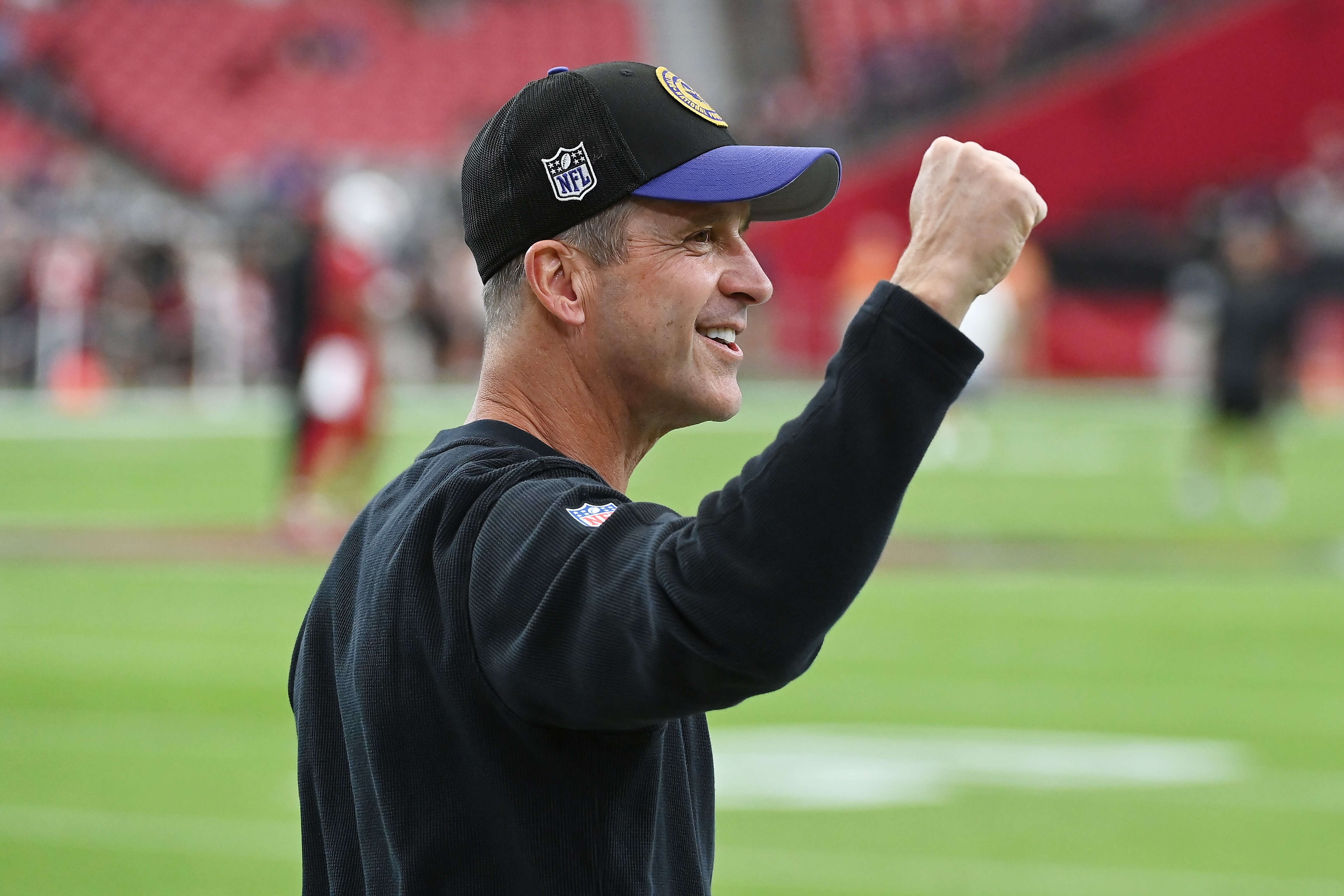 The Ravens and coach John Harbaugh are in position to clinch a playoff spot Sunday night.