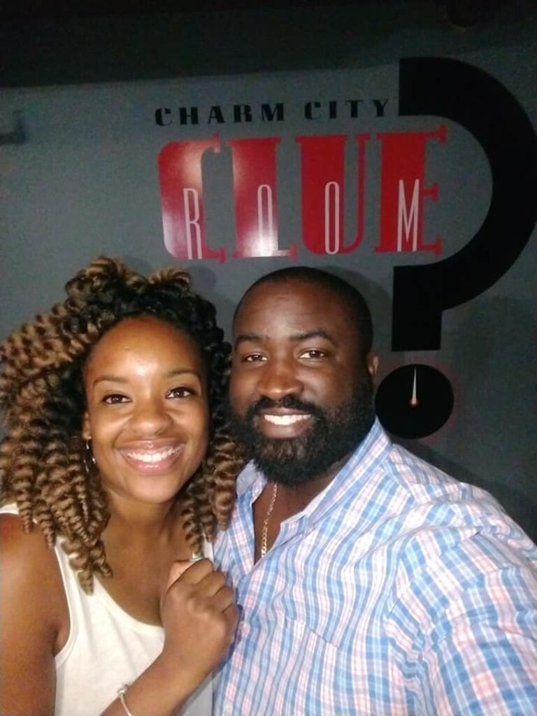 Trevor with his wife Ebony. The two met in New York City and he followed her to Baltimore when she moved for a job with Baltimore City Schools.