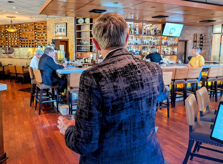 Wendell Rakosky performs at Carpaccio Tuscan Kitchen on a quiet Tuesday night. He performs a Frank Sinatra tribute up to five nights a week across the region.