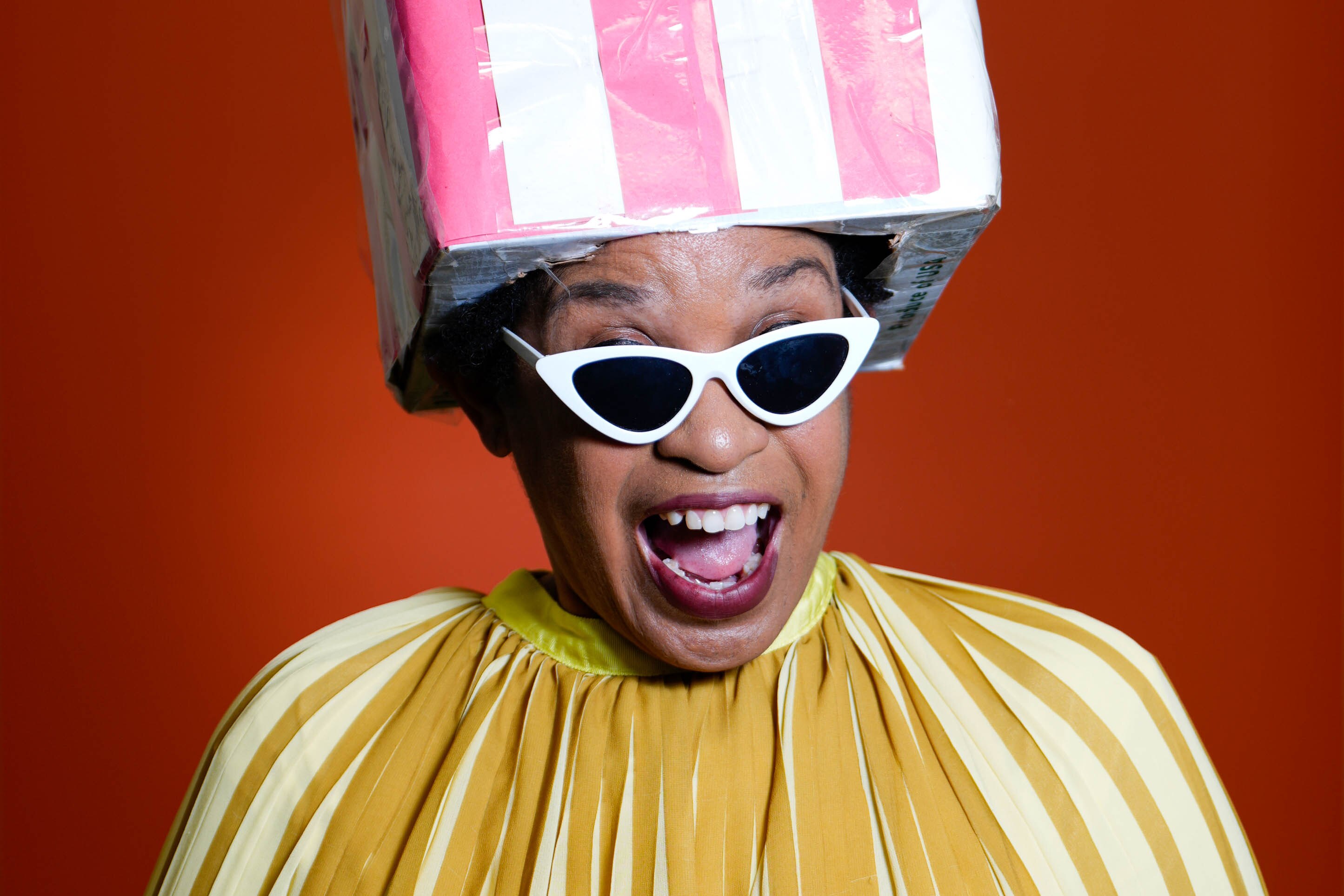 Baltimore Banner columnist Leslie Gray Streeter in a homemade lemon stick costume.
