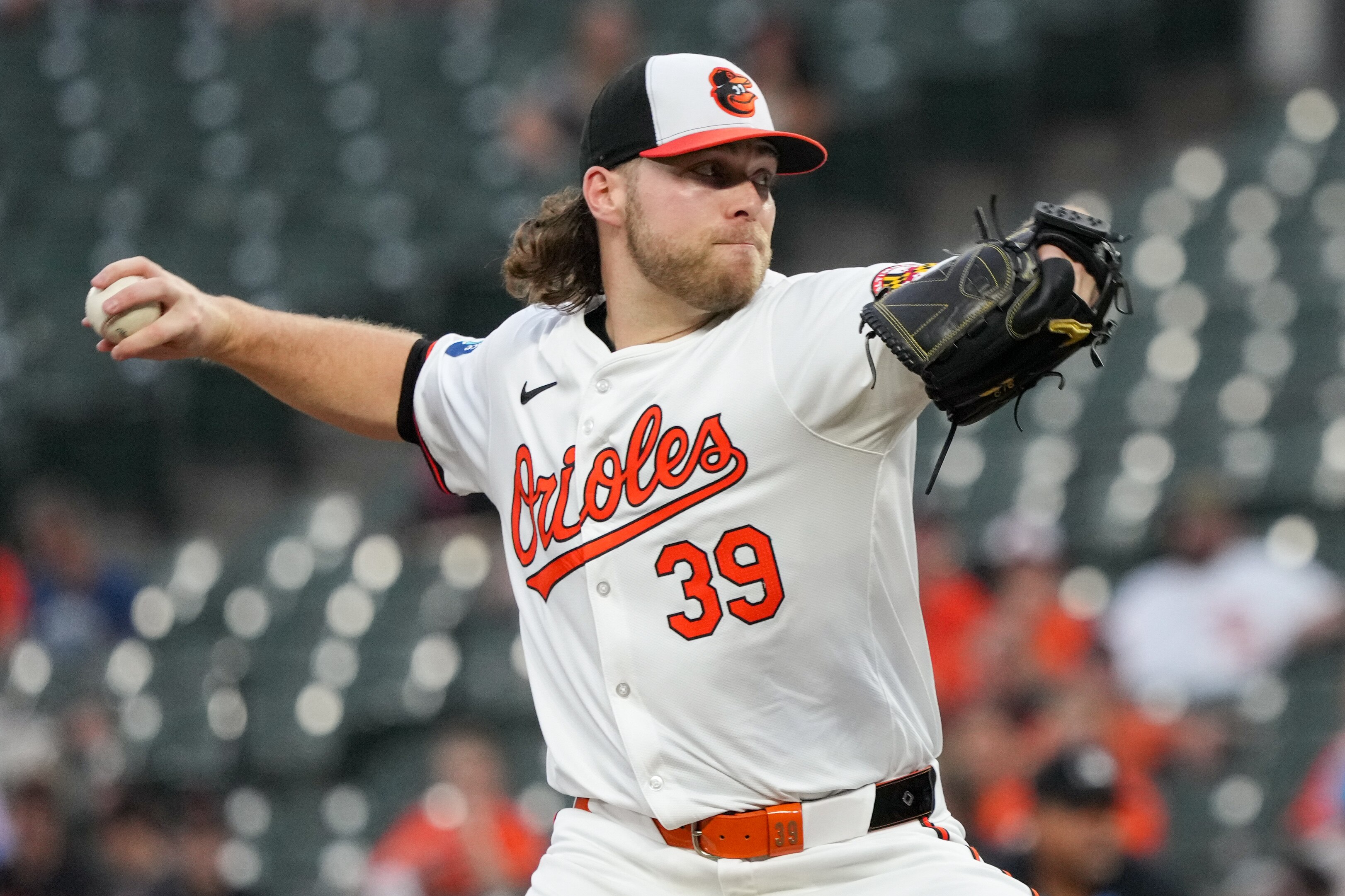 Orioles pitcher Corbin Burnes finished the regular season with a 2.92 ERA and 181 strikeouts in 194 1/3 innings.