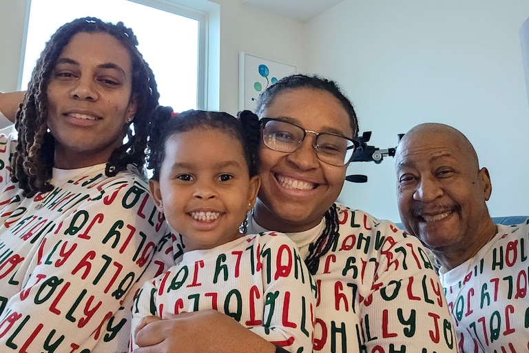 Iris Cormier, right, with his daughter in law Shadia, granddaughter Ava and daughter Lucy.