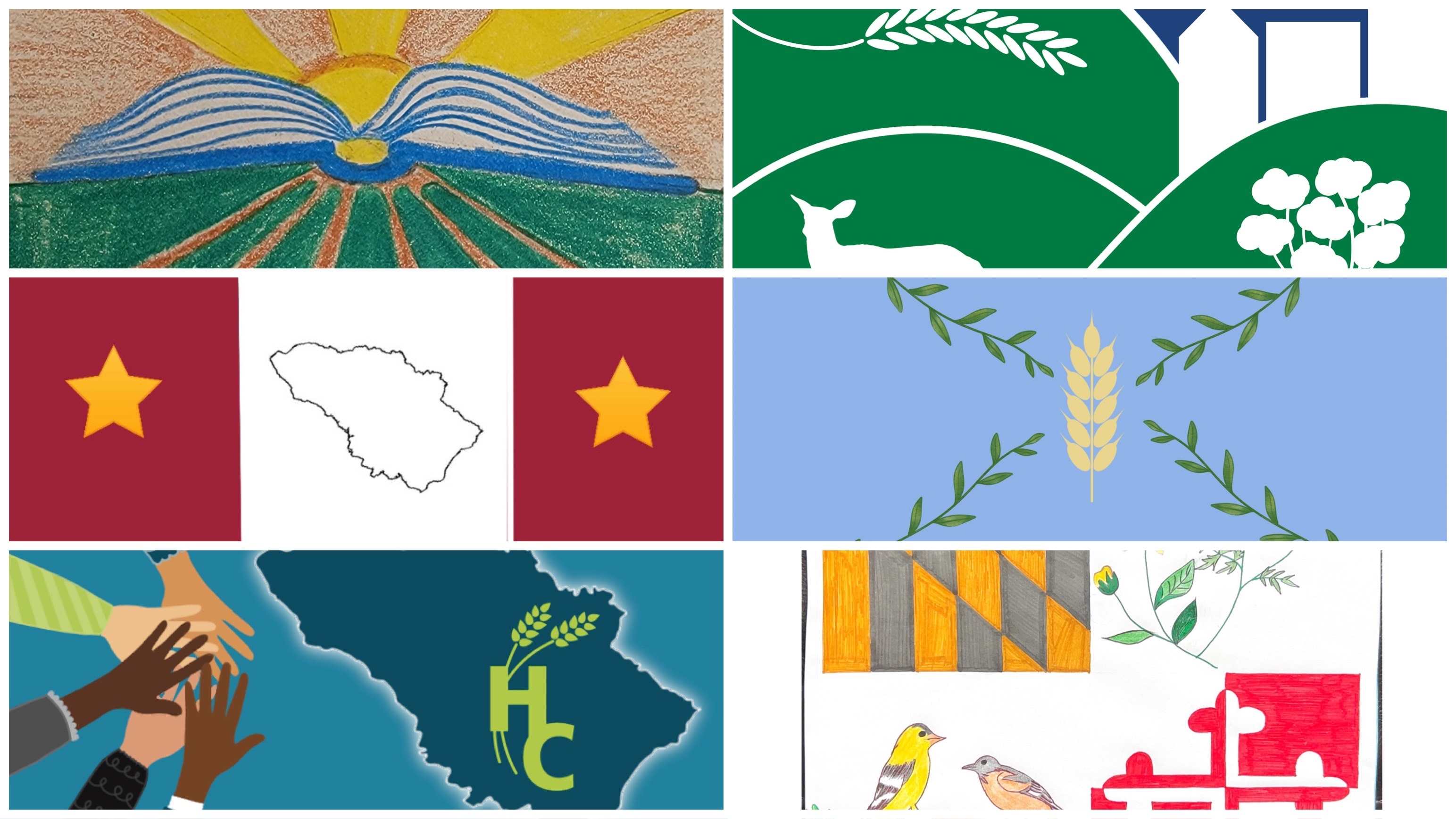 A Howard County commission has received more than 180 suggested designs for a new county flag. It plans to hold a public hearing and narrow the list to 10 this fall. (Photos courtesy of Howard County)