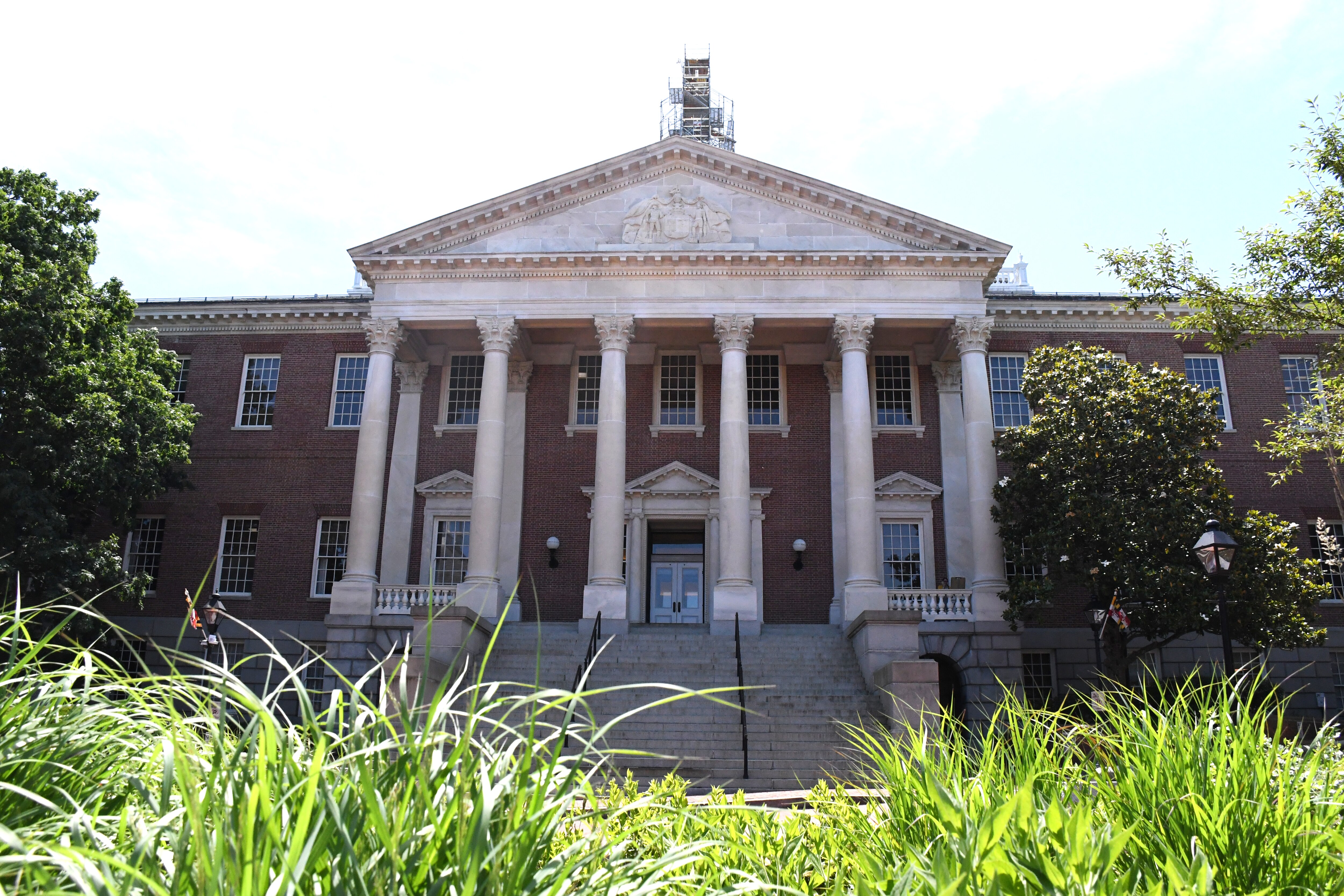 Construction on the Maryland State House in Annapolis began in 1772 and it's the oldest state capital building in the nation still in continuous legislative use. The building's dome is undergoing a rehabilitation project.