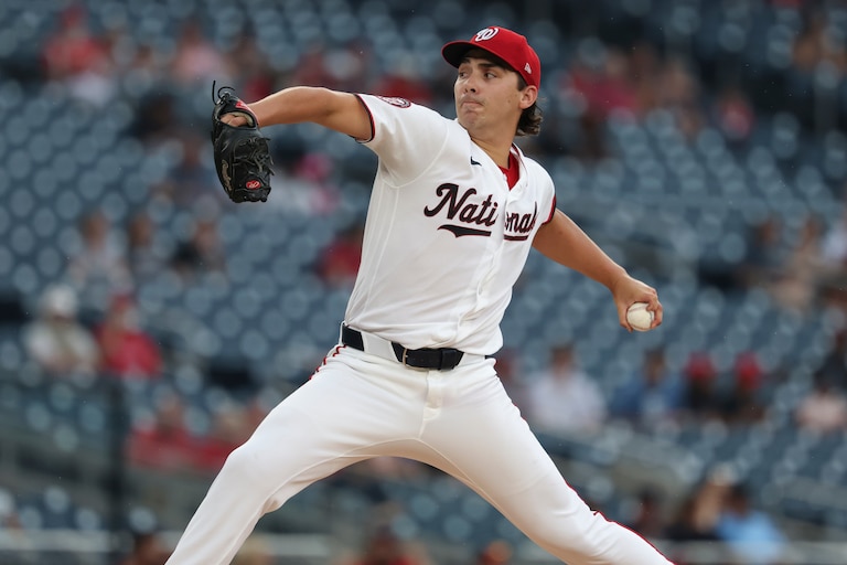 Washington Nationals pitcher Andrew Alvarez throws during the second inning against the Houston Astros.