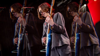 Lindsey Jordan of Snail Mail performs onstage at the 2023 Coachella Valley Music and Arts Festival on April 15, 2023 in Indio, California.