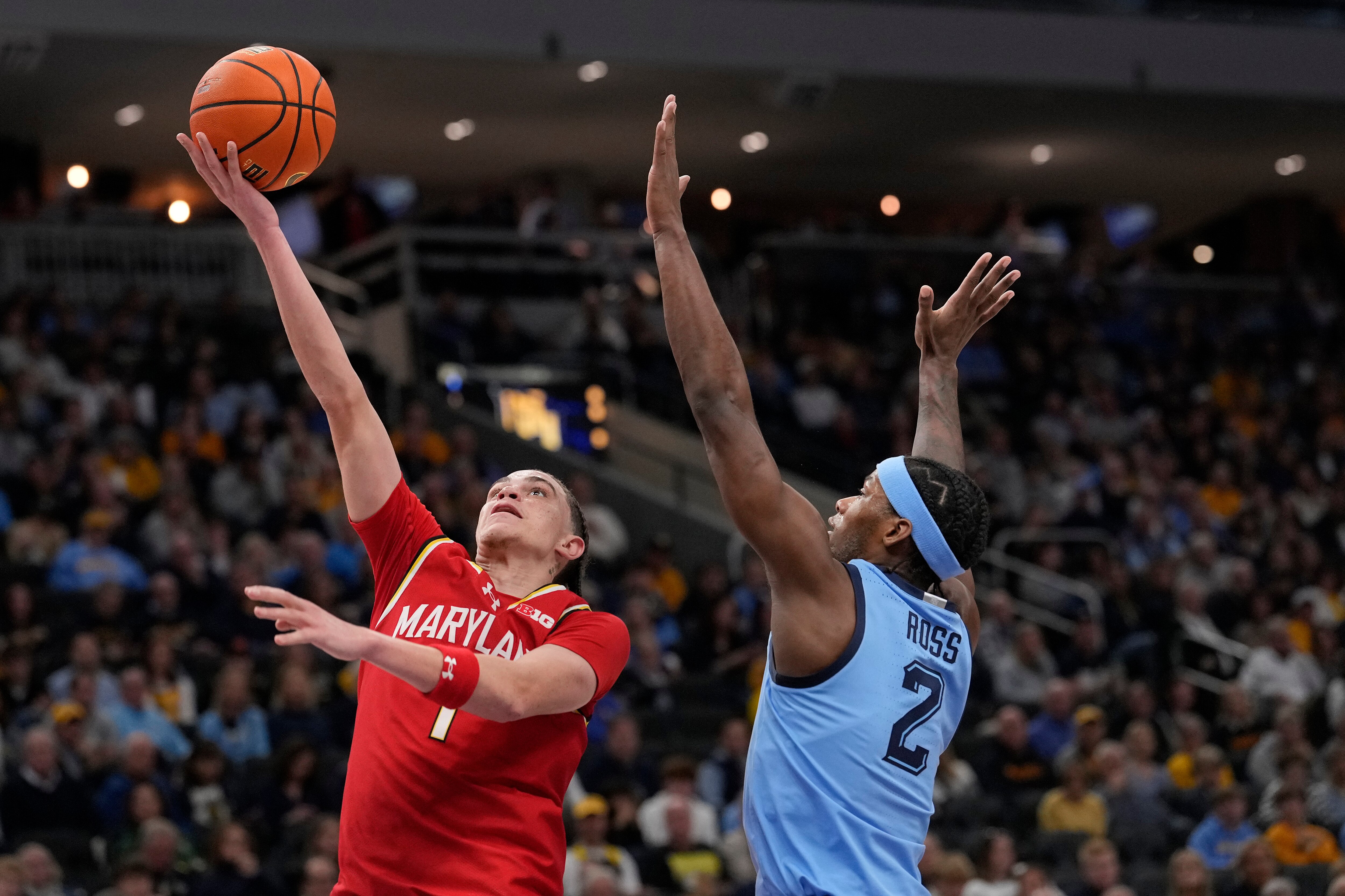 Darius Adams, pictured against Marquette, led Maryland with 18 points against Old Dominion on Sunday.