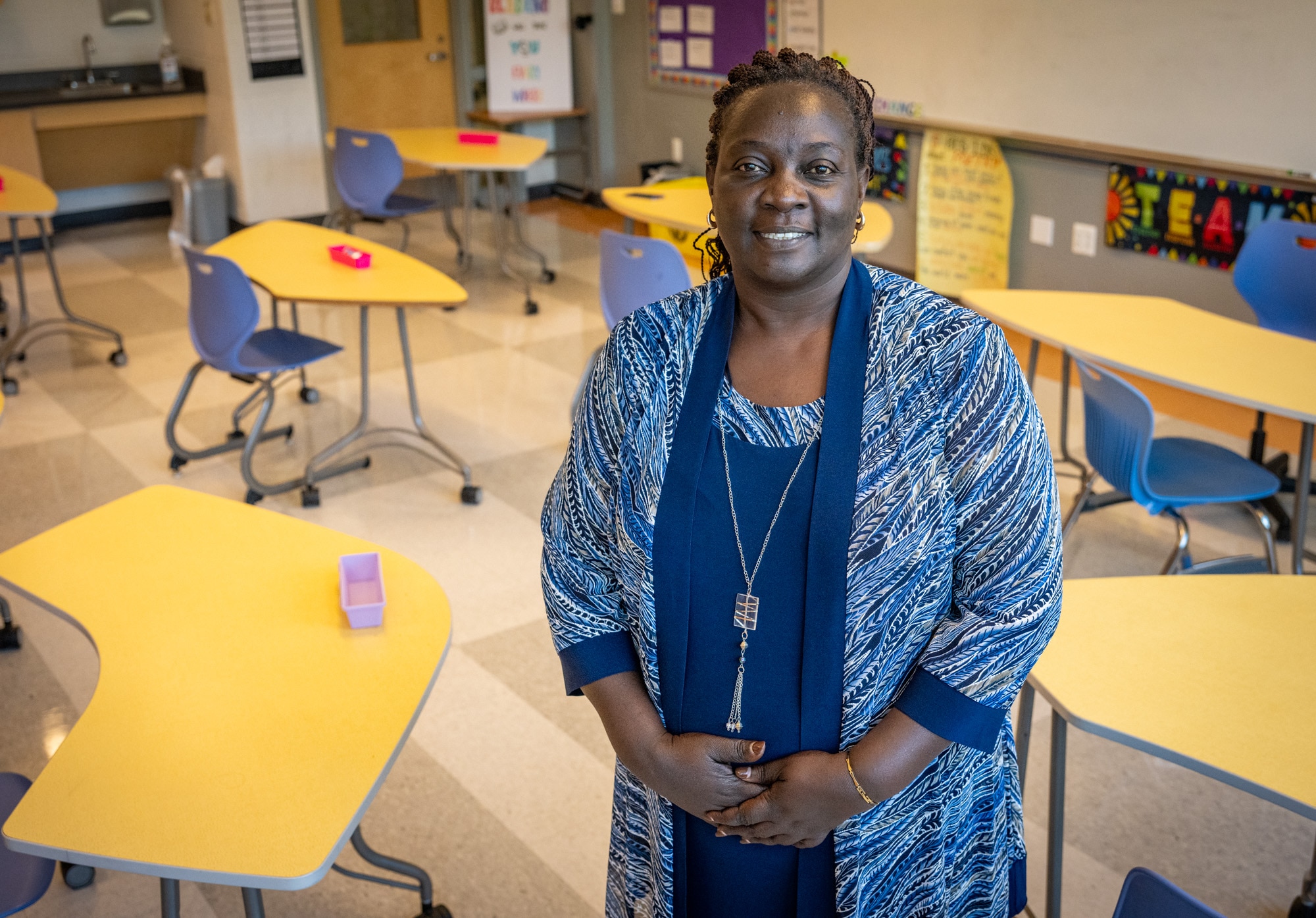 Clotilda Kwasire Shikanda came from Kenya to teach students who are deaf and hard of hearing at Waverly Elementary/Middle School.