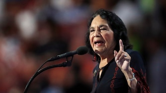Civil rights leader Dolores Huerta speaks during the final day of the Democratic National Convention in Philadelphia, July 28, 2016.